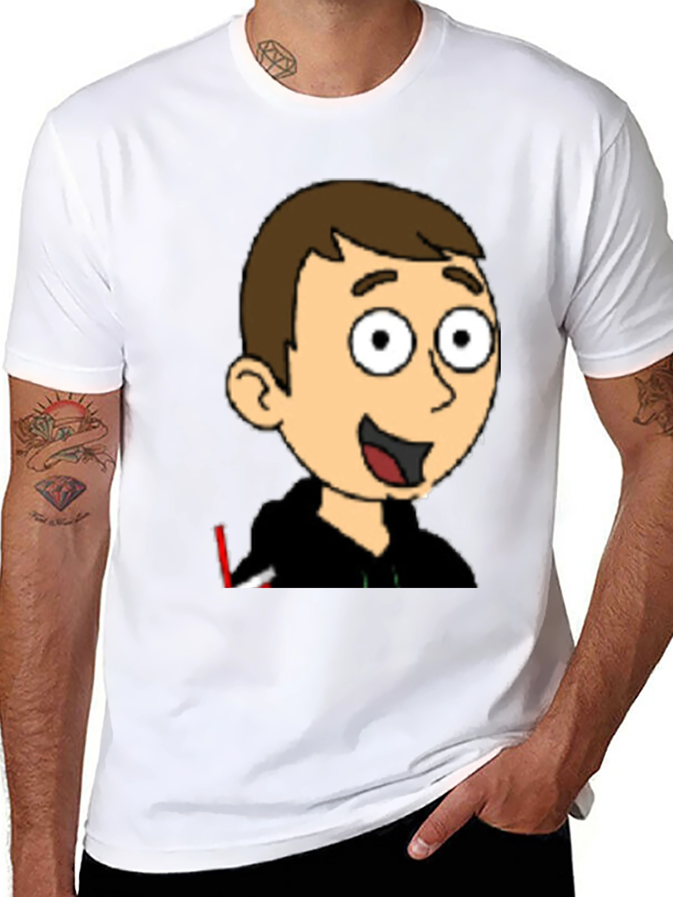Cartoon Character Graphic Black T-Shirt