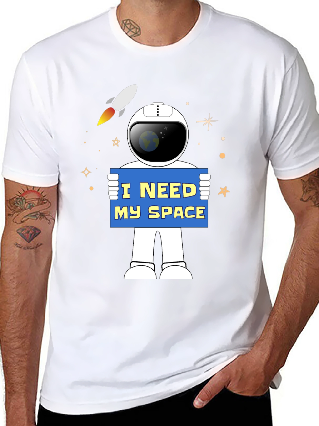 I Need My Space Astronaut Graphic T-Shirt