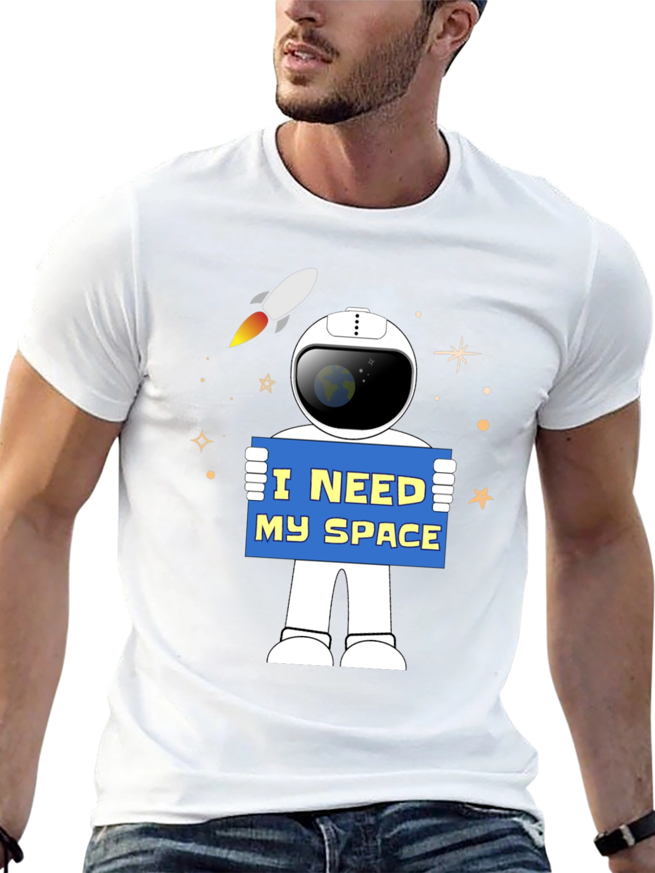 I Need My Space Astronaut Graphic T-Shirt