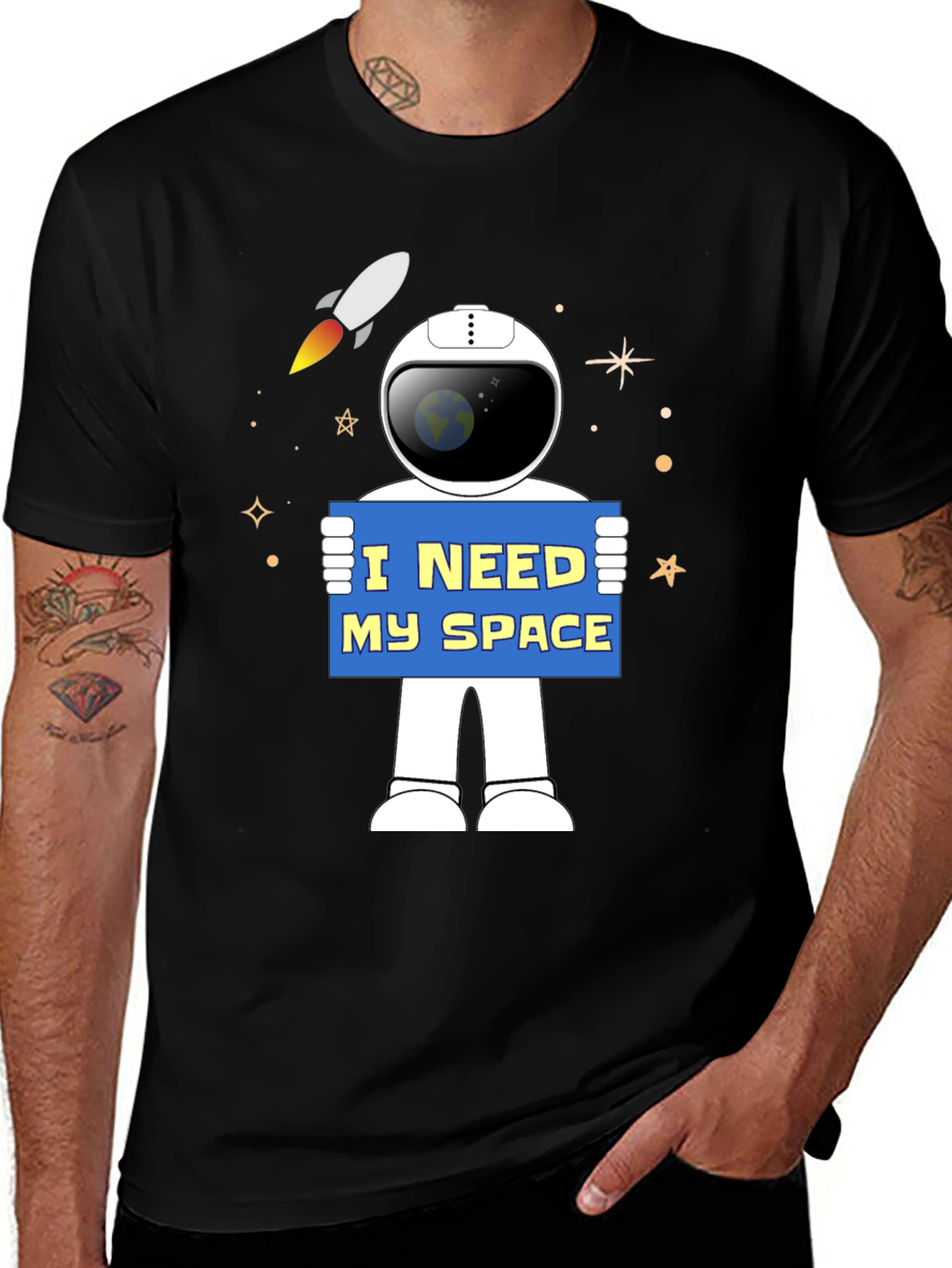 I Need My Space Astronaut Graphic T-Shirt