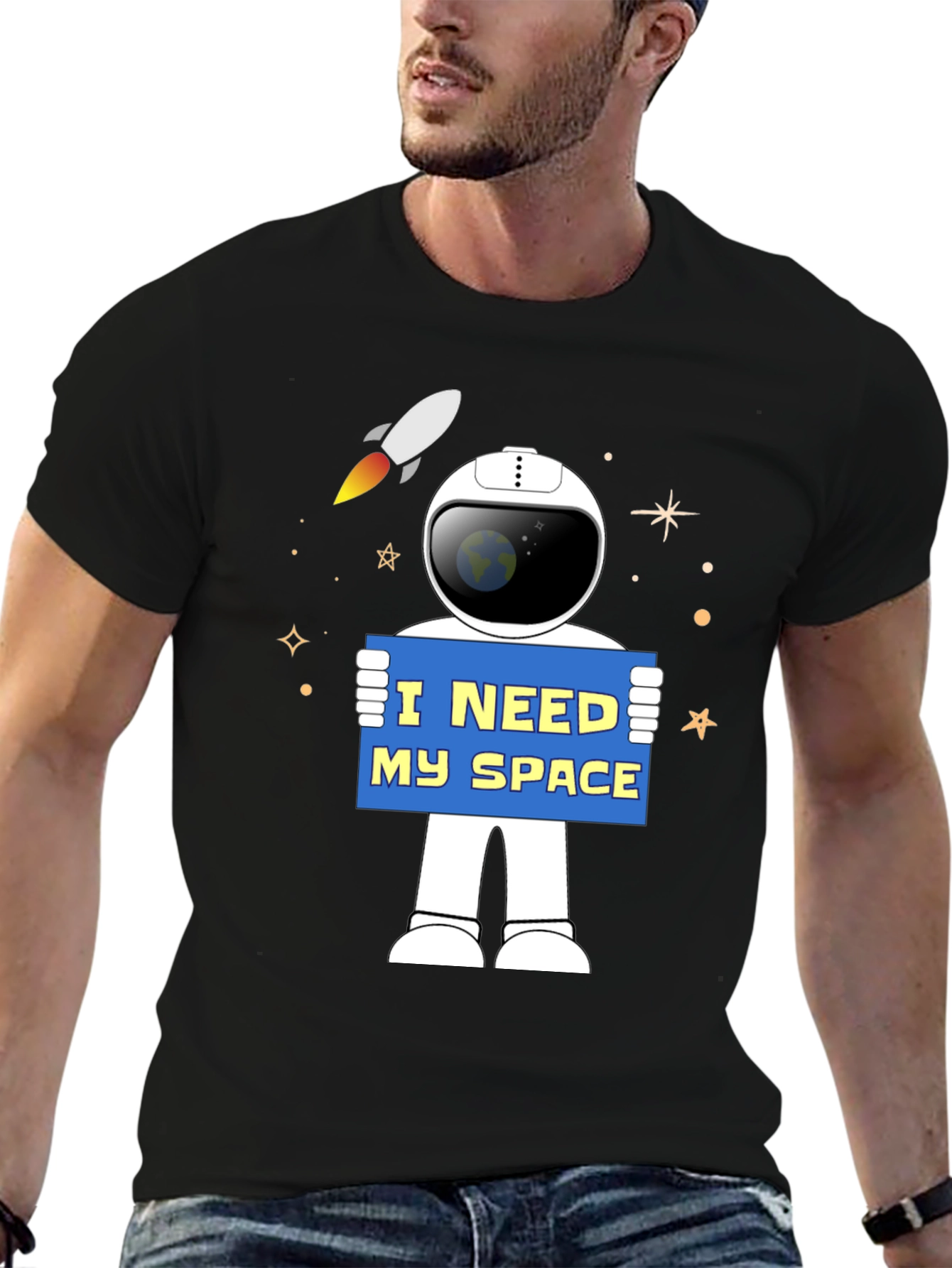 I Need My Space Astronaut Graphic T-Shirt