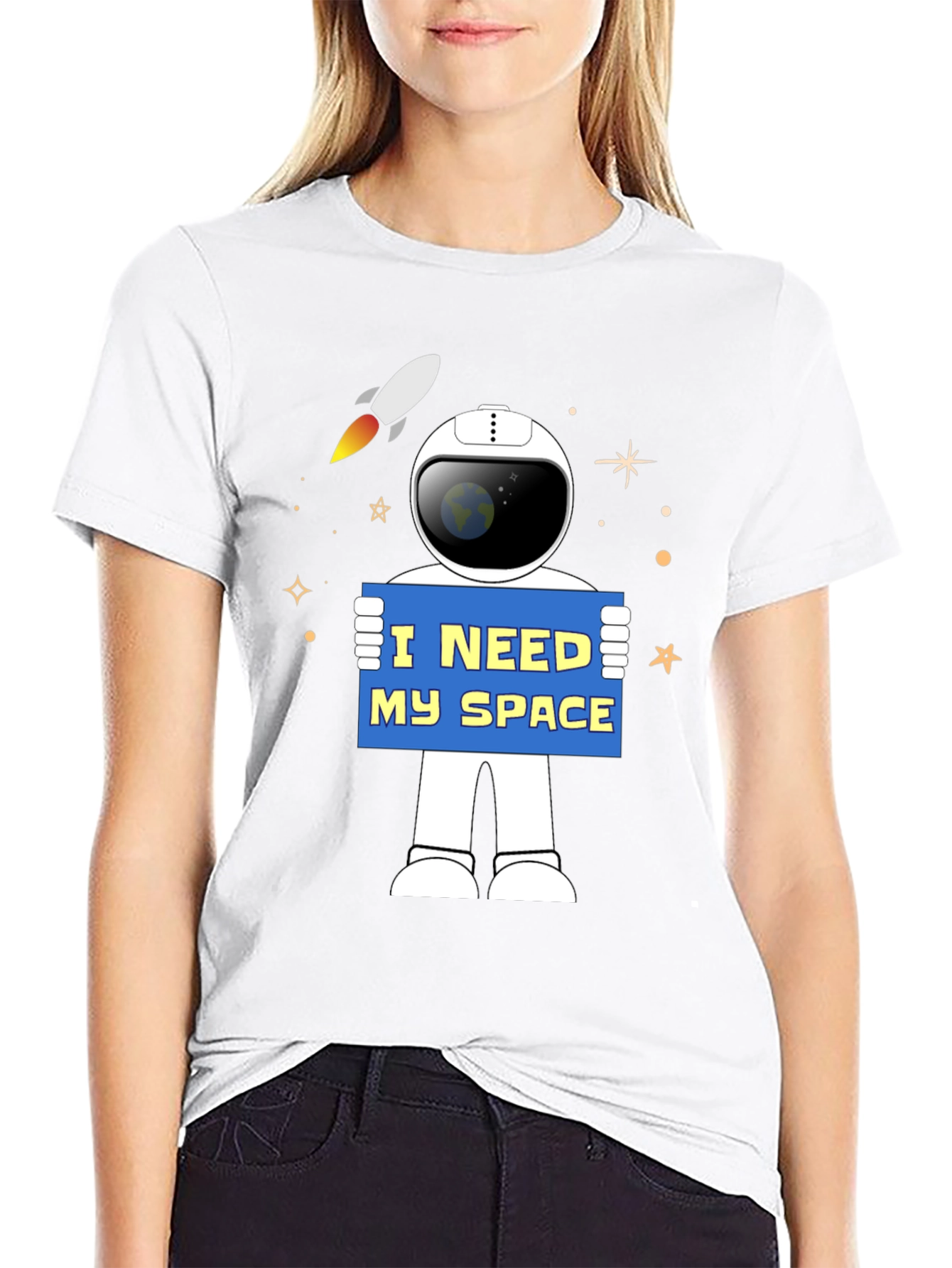 I Need My Space Astronaut Graphic T-Shirt
