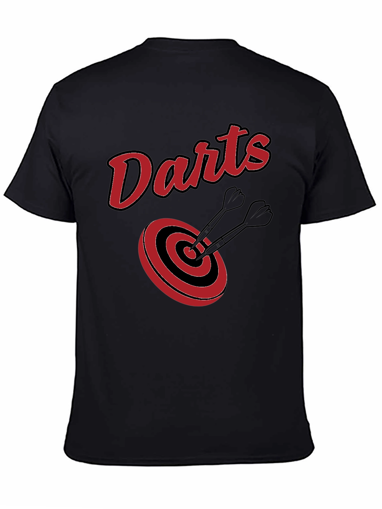 Darts Target Graphic Tee - Black Cotton T-Shirt