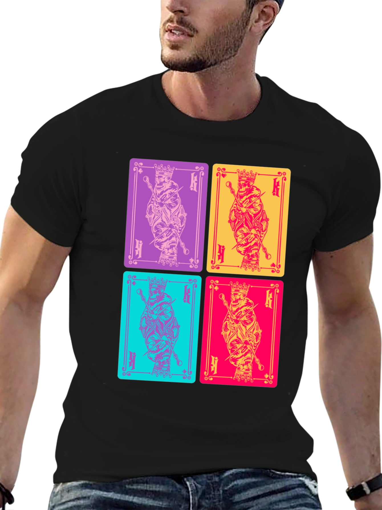 King Card T-Shirt: Graphic Print Tee