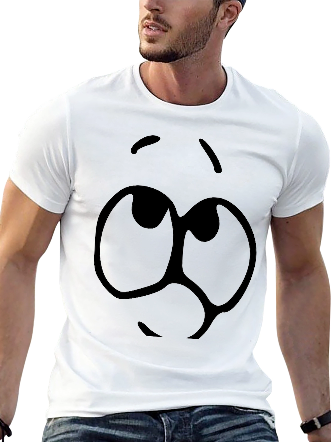 Cartoon Eyes Black Graphic Tee