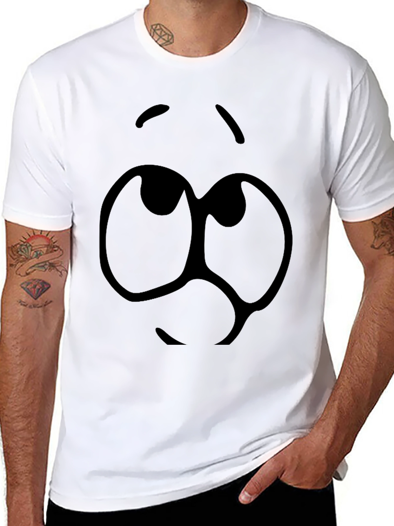 Cartoon Eyes Black Graphic Tee
