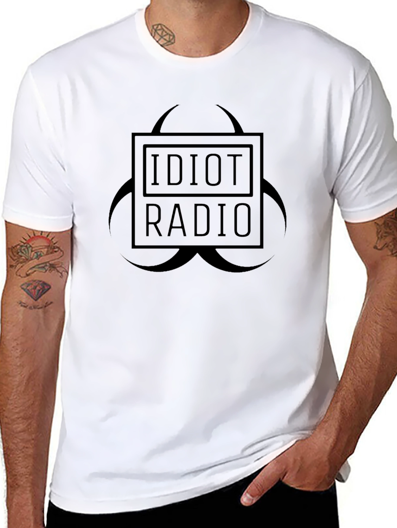 Idiot Radio Biohazard Symbol Black T-Shirt