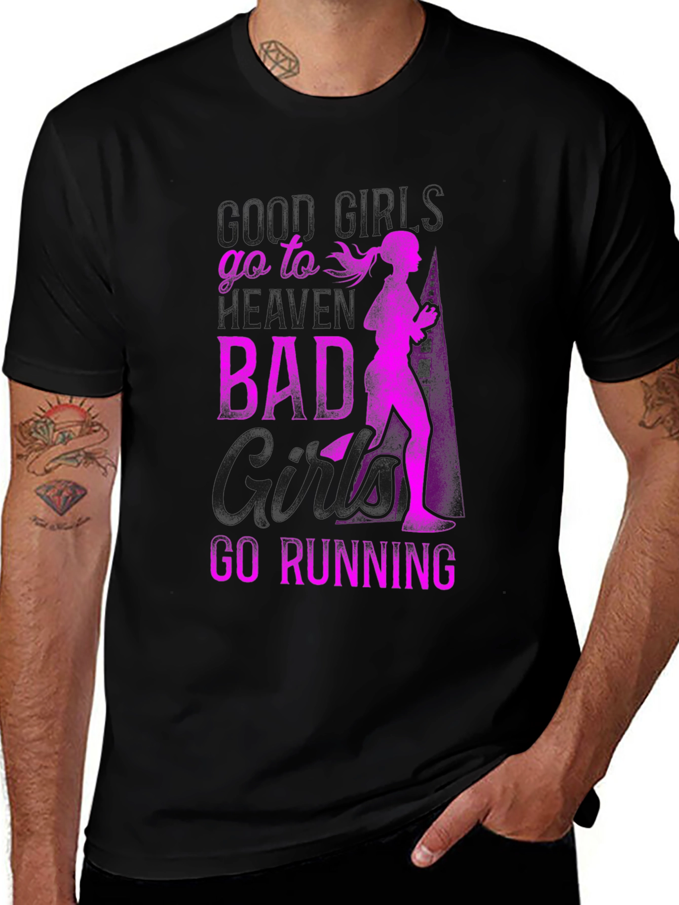 Bad Girls Go Running Graphic T-Shirt