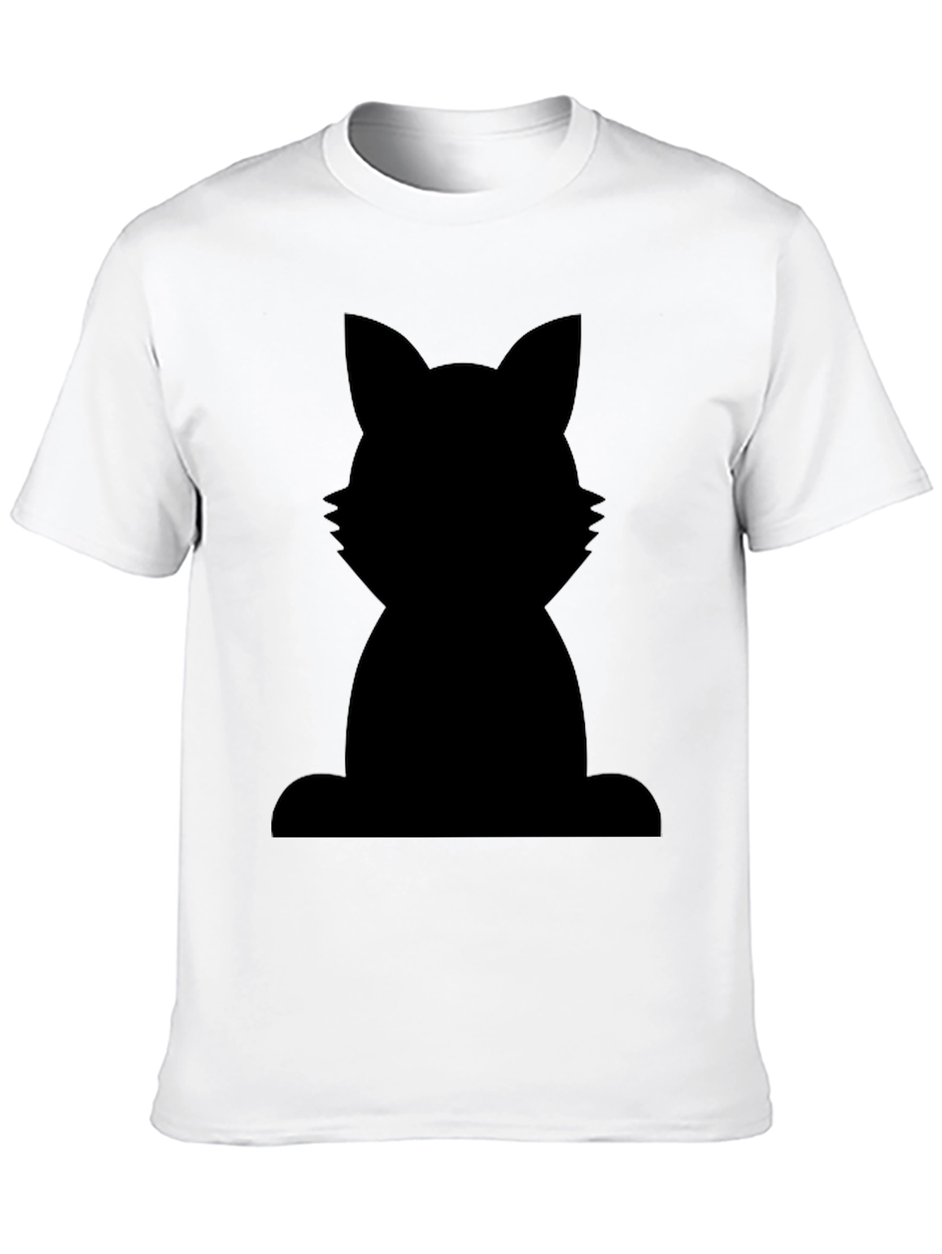 Black Cat Silhouette Graphic Tee - Mens Casual Shirt