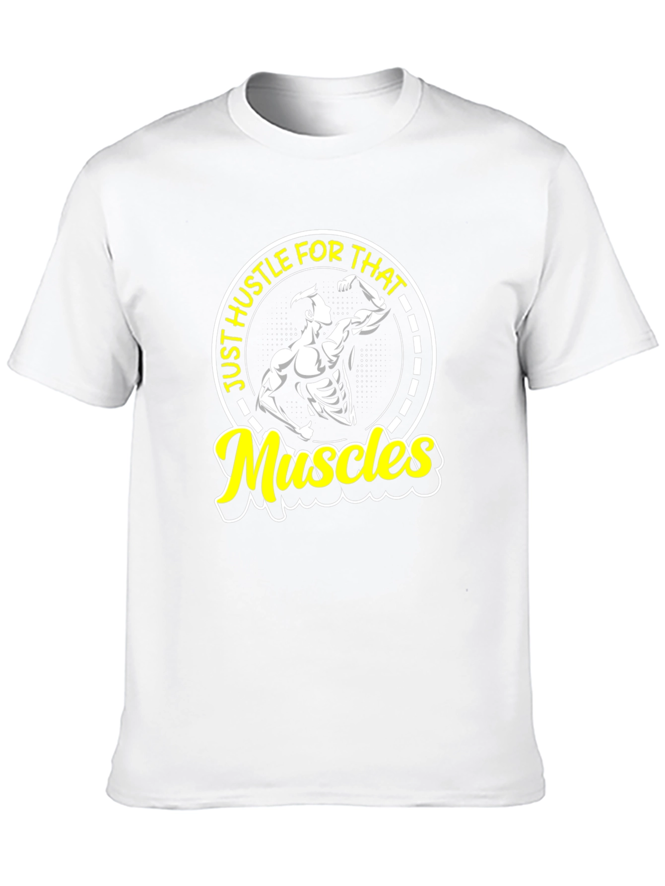 Hustle for Muscles Black Graphic T-Shirt