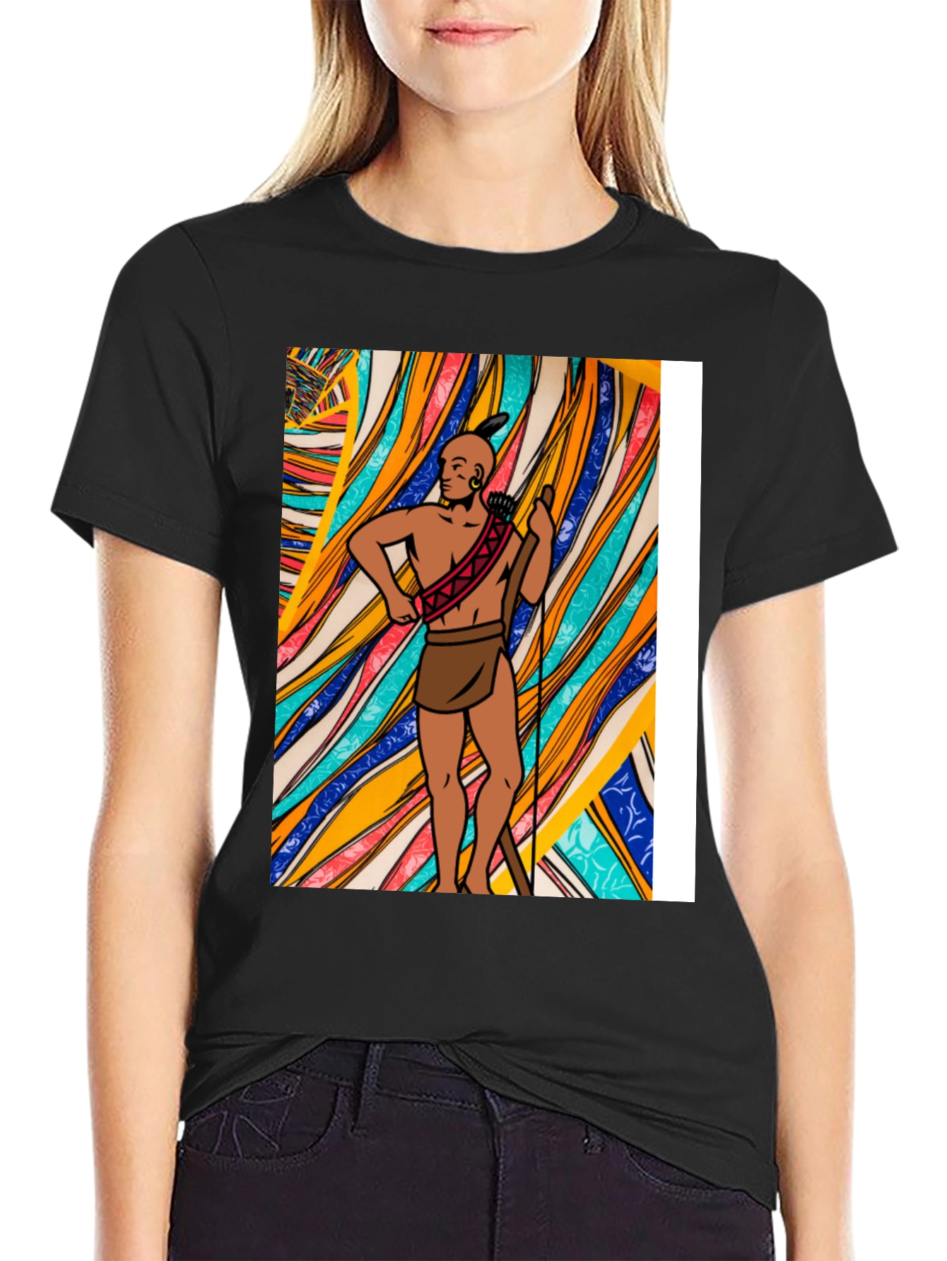 Native American Graphic Tee - Black