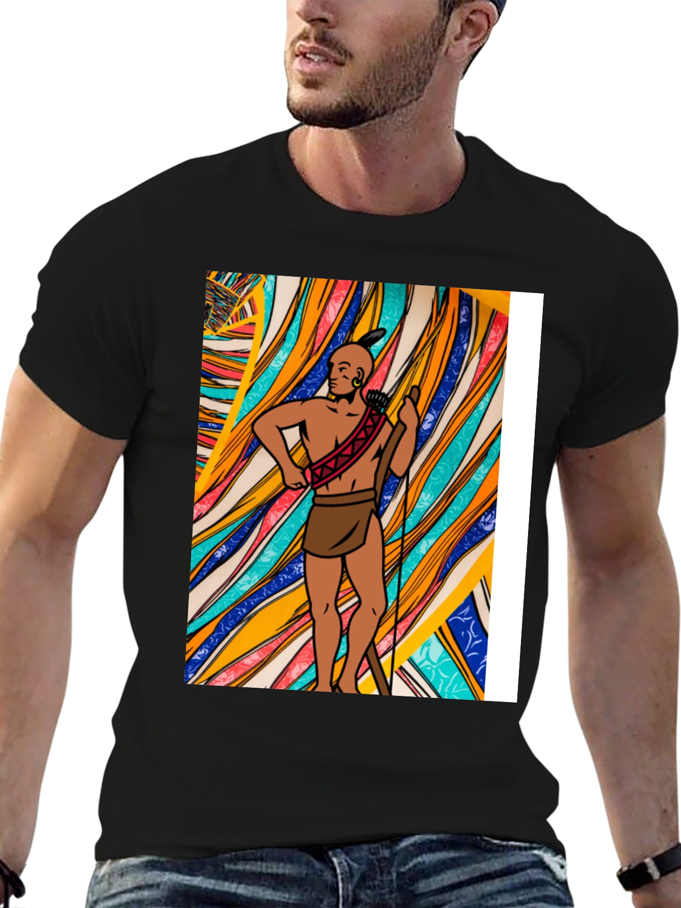 Native American Graphic Tee - Black