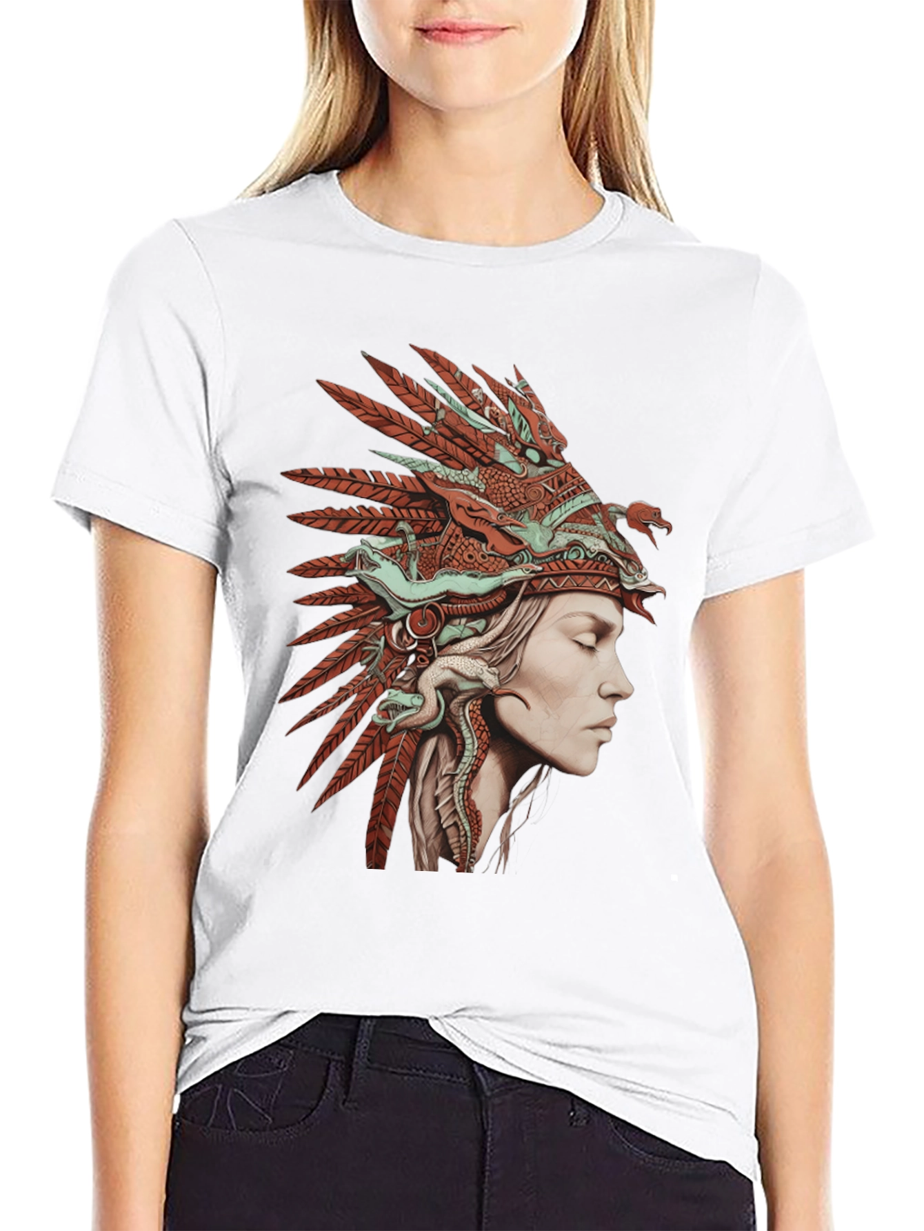 Native American Headdress Graphic T-Shirt