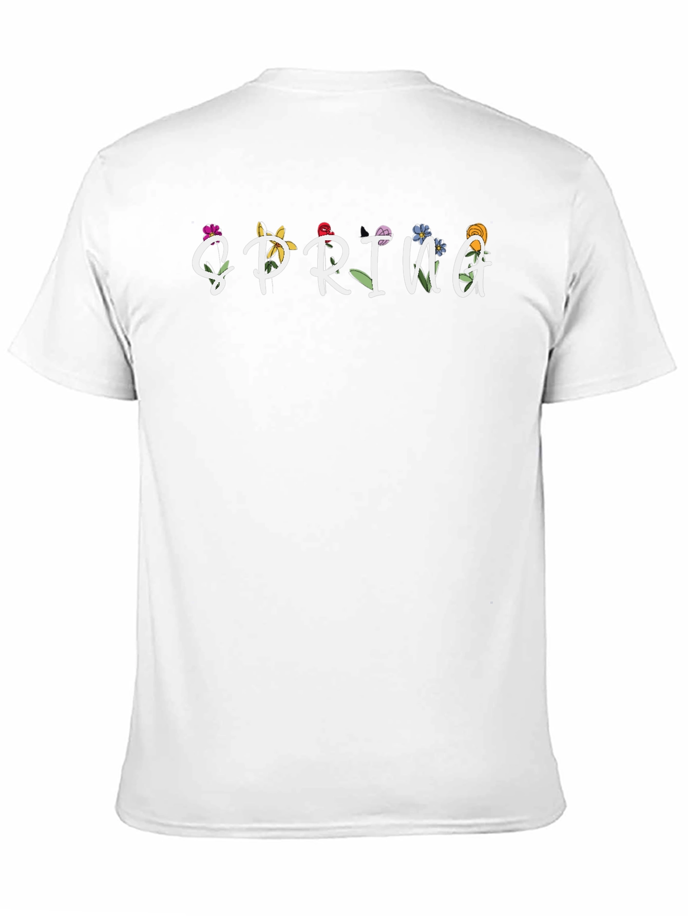 Floral Spring Graphic Black T-Shirt