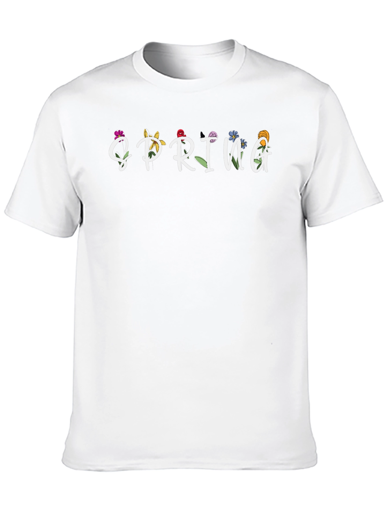 Floral Spring Graphic Black T-Shirt