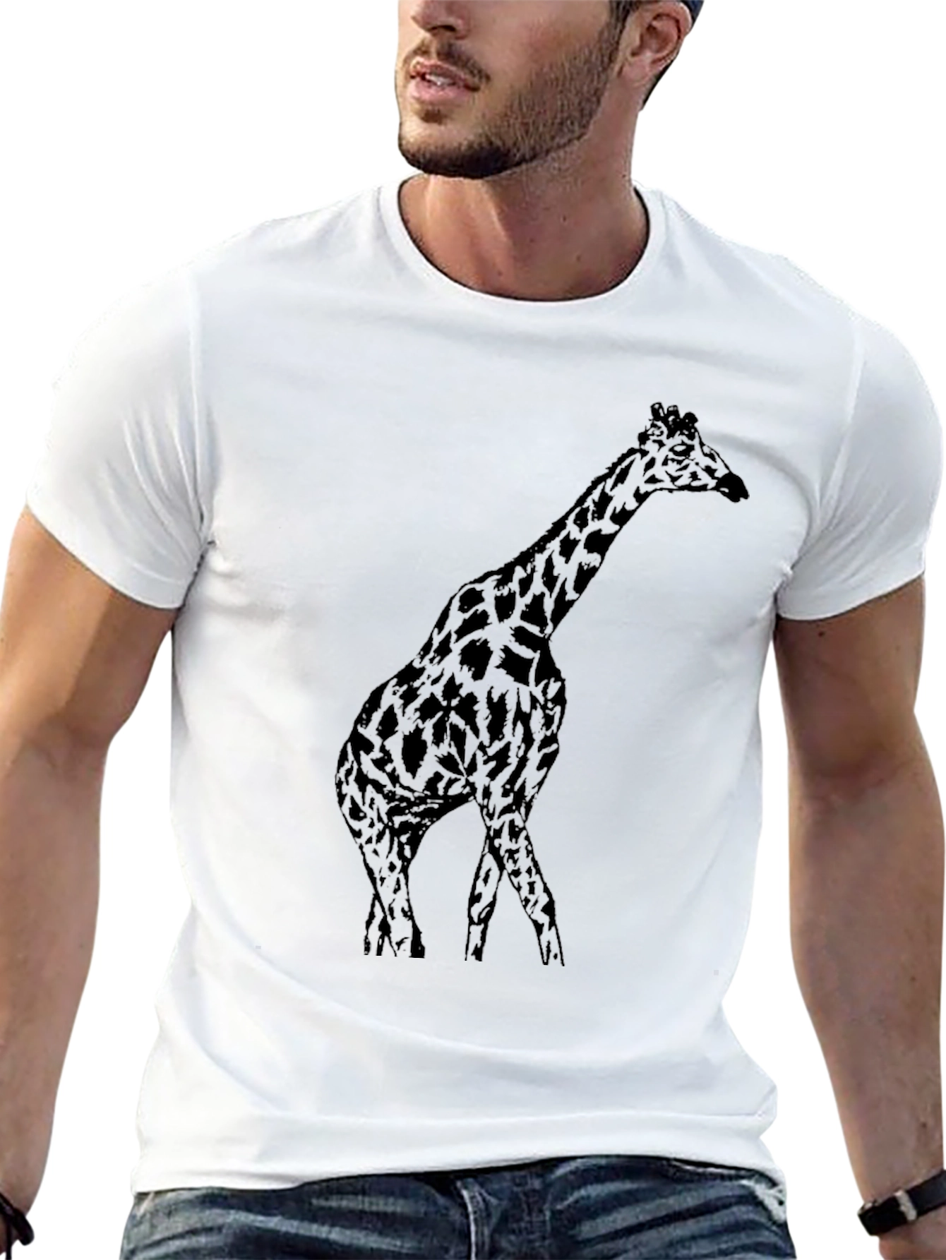 Giraffe Silhouette Graphic T-Shirt