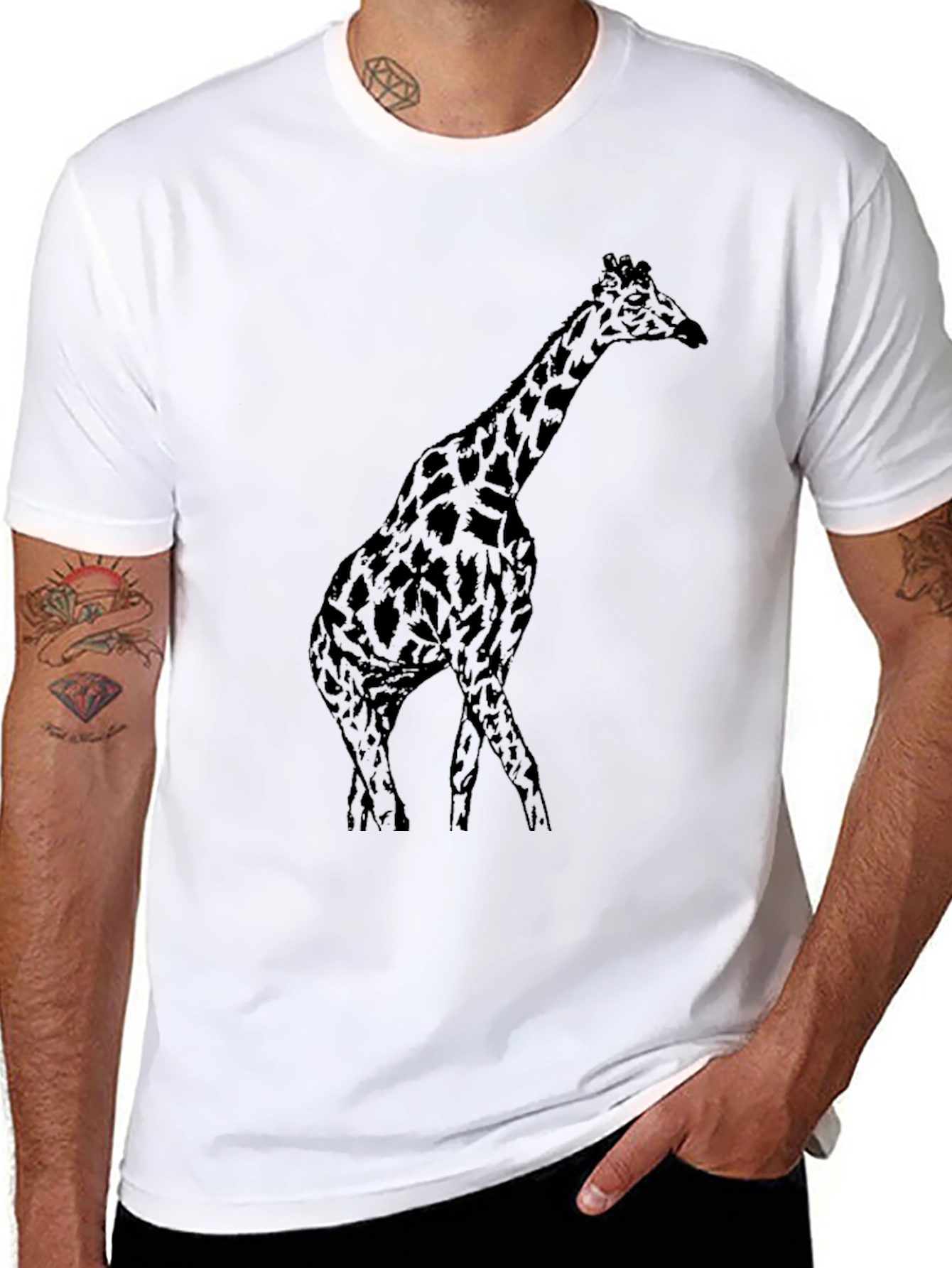 Giraffe Silhouette Graphic T-Shirt