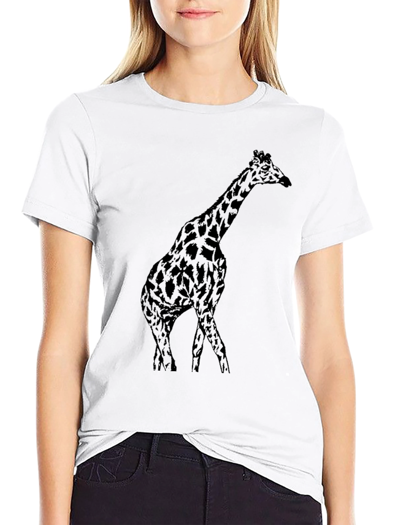 Giraffe Silhouette Graphic T-Shirt