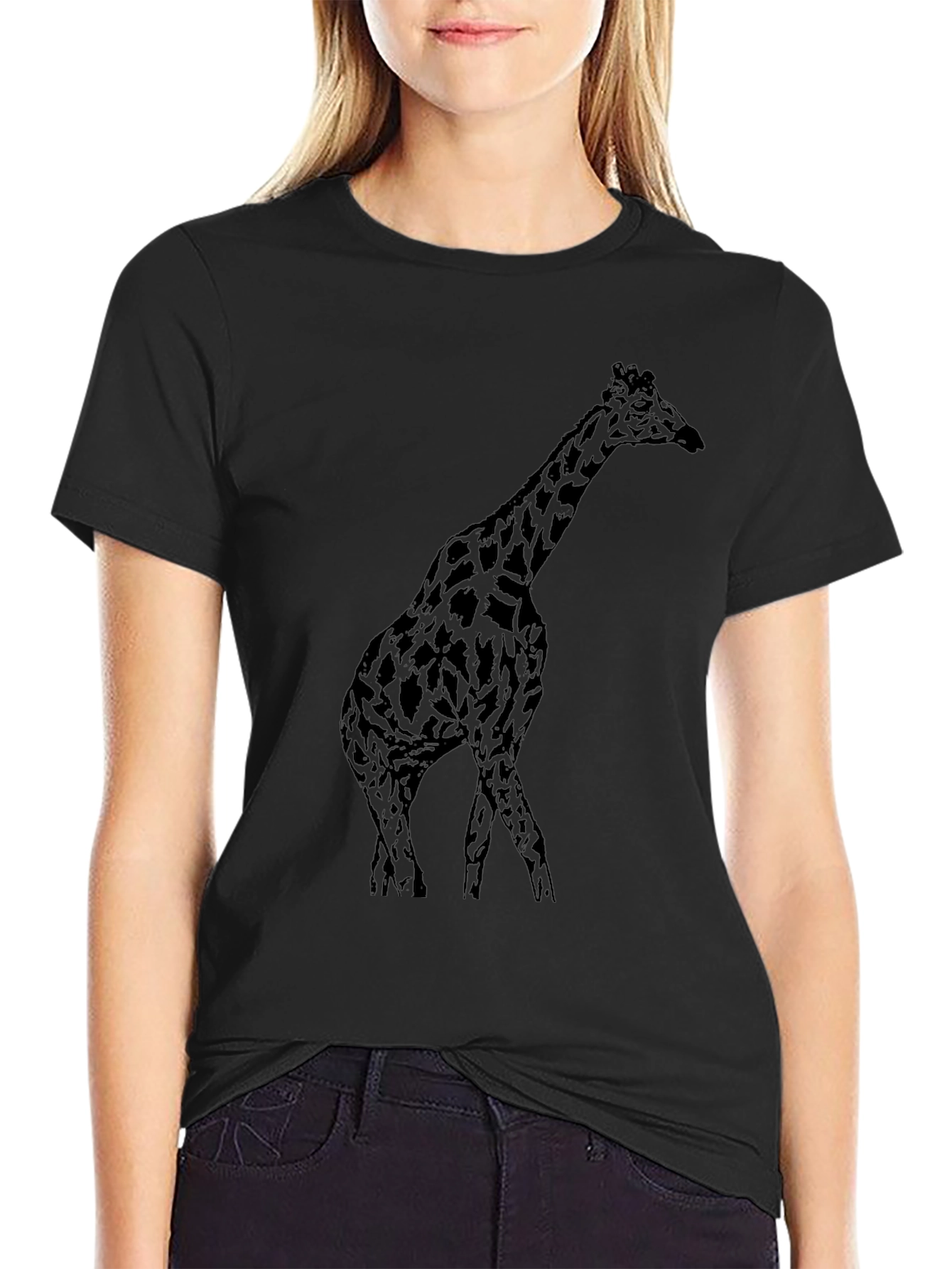 Giraffe Silhouette Graphic T-Shirt