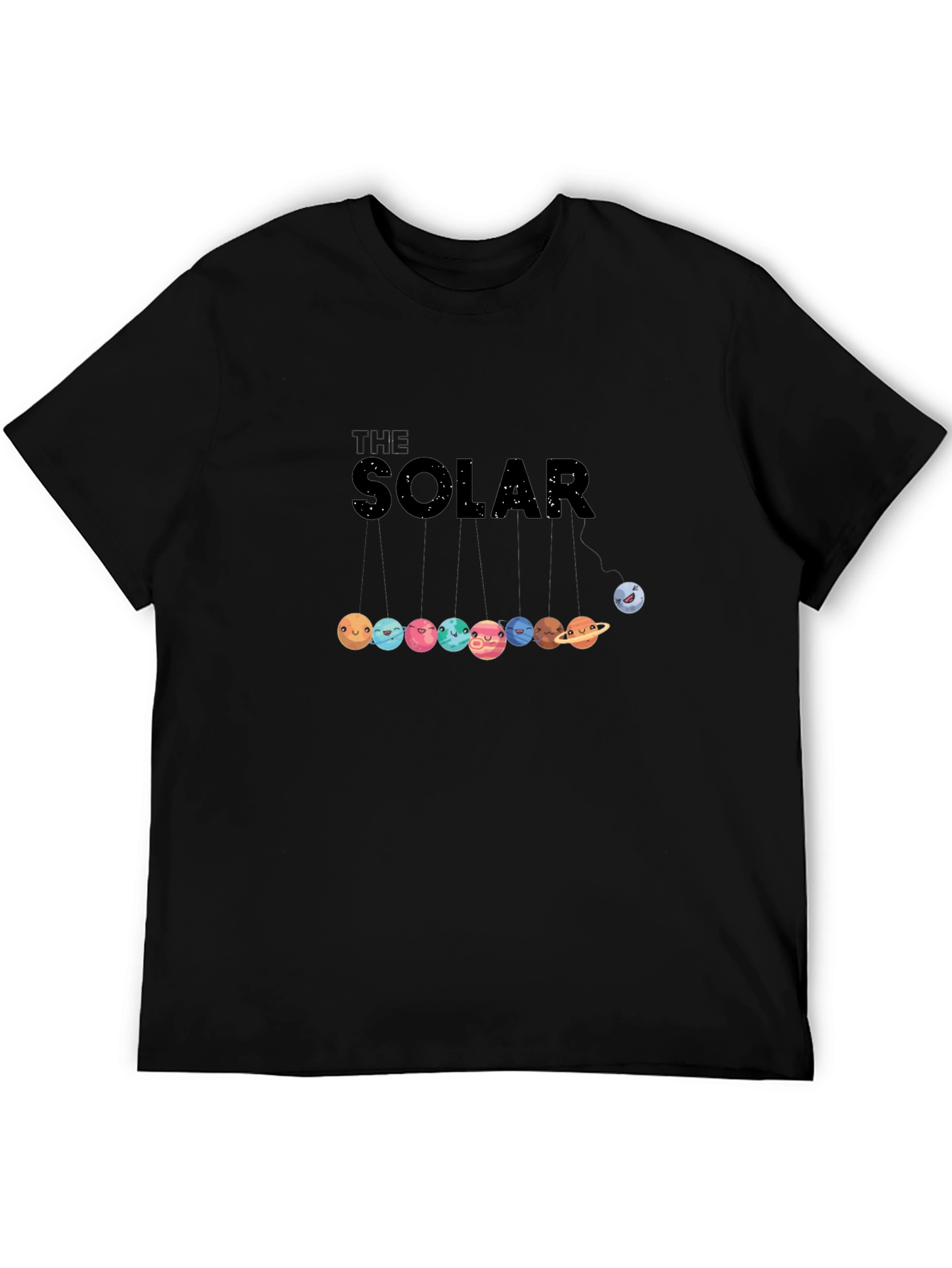 Solar System Planets Graphic Black T-Shirt