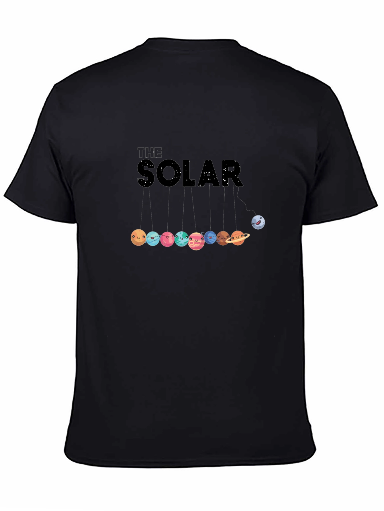 Solar System Planets Graphic Black T-Shirt