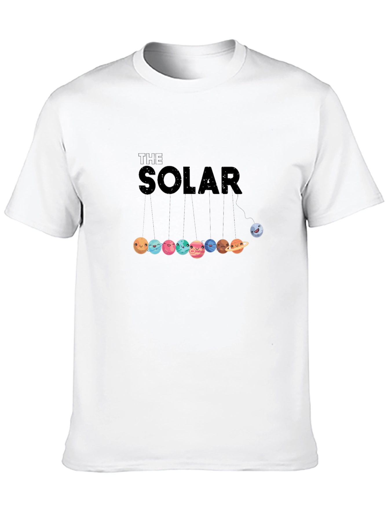 Solar System Planets Graphic Black T-Shirt