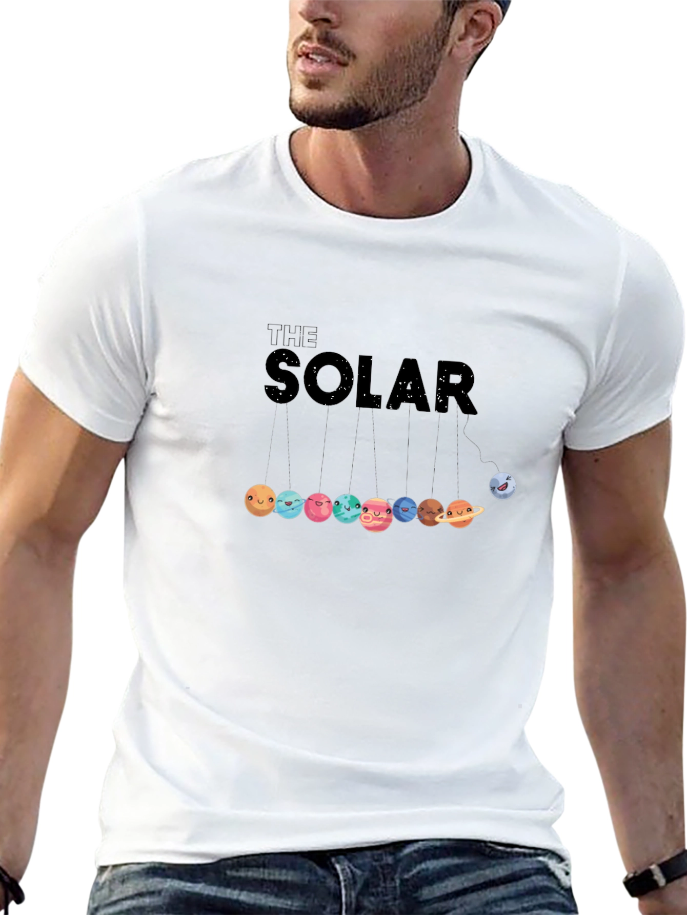 Solar System Planets Graphic Black T-Shirt