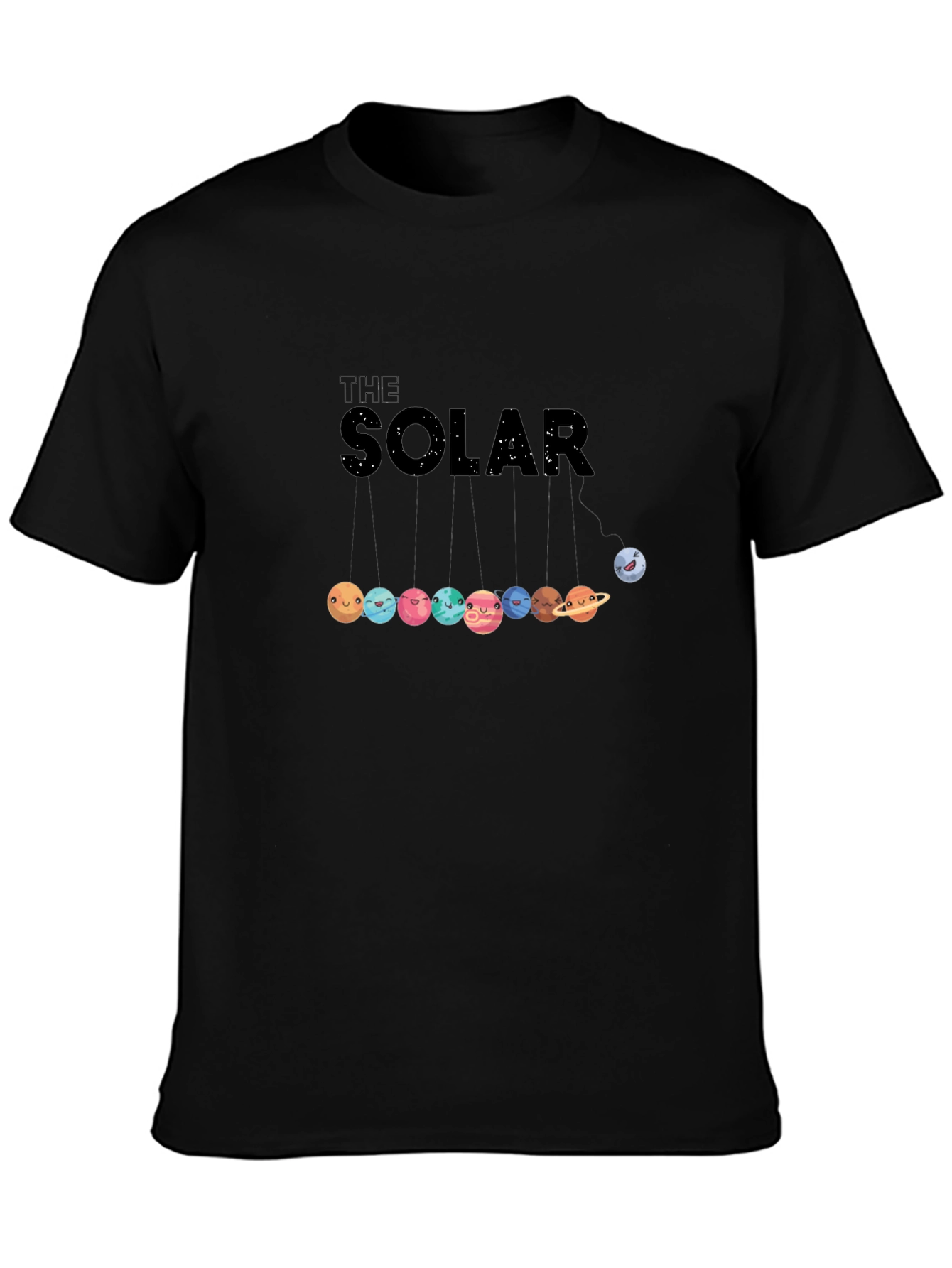 Solar System Planets Graphic Black T-Shirt