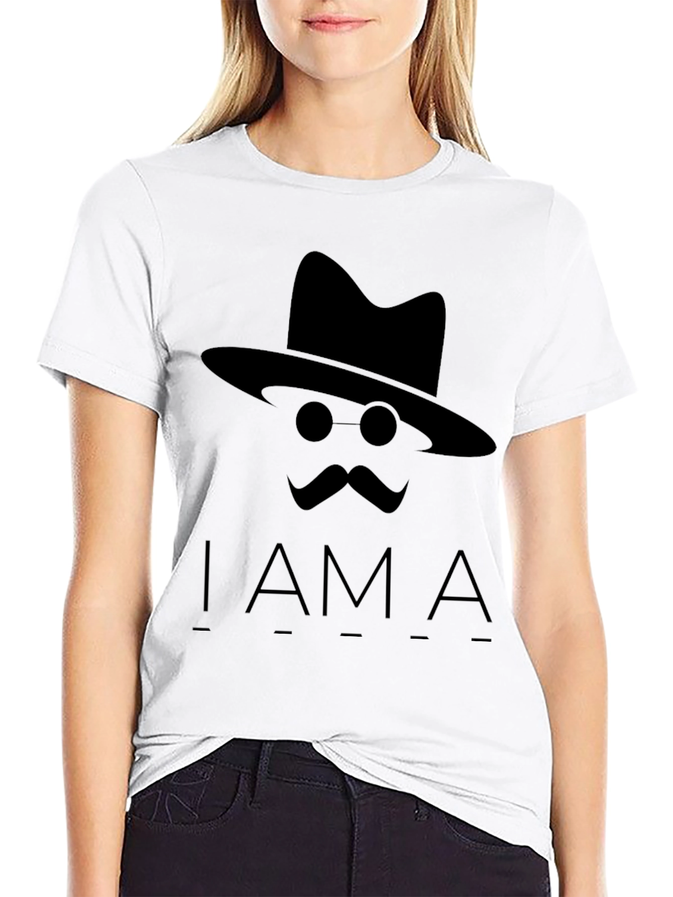 I Am A T-Shirt -  Hat Mustache Round Glasses