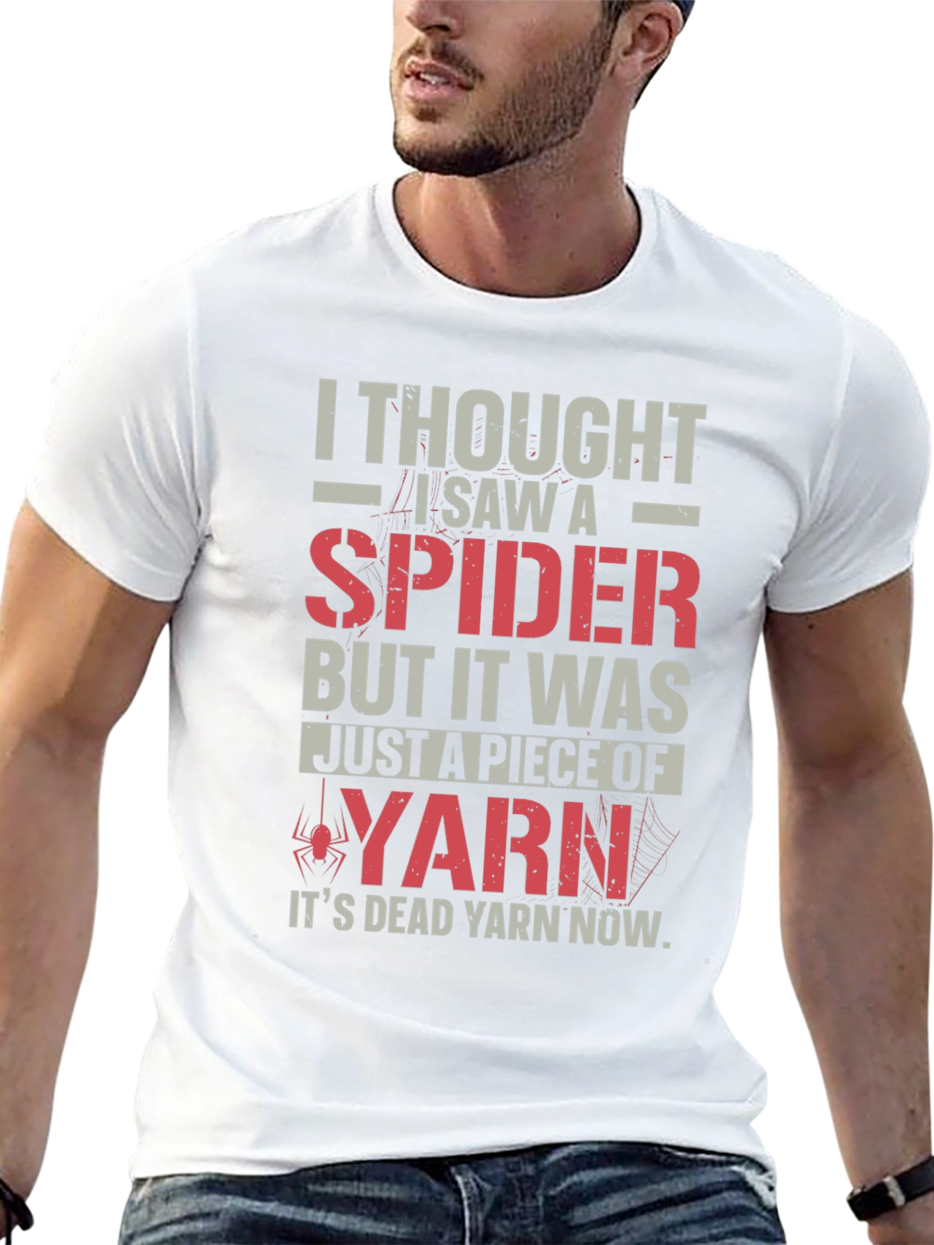 Funny Spider Yarn T-Shirt - Dead Yarn Now!