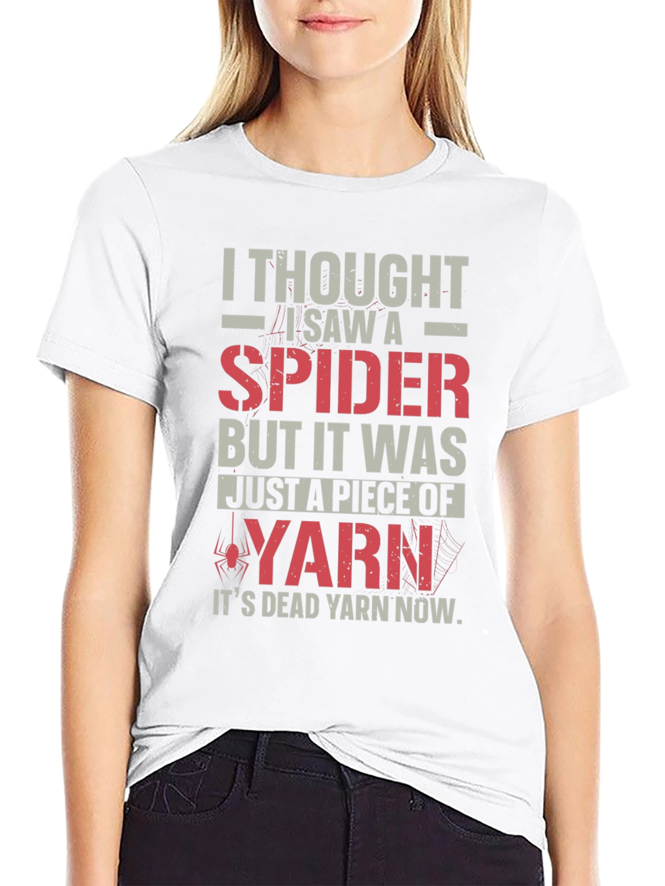 Funny Spider Yarn T-Shirt - Dead Yarn Now!