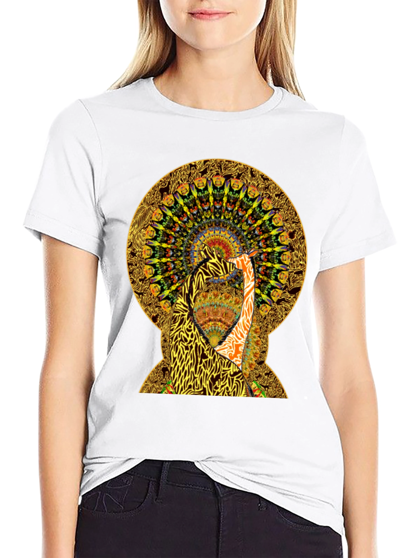 Psychedelic Giraffe Print T-Shirt