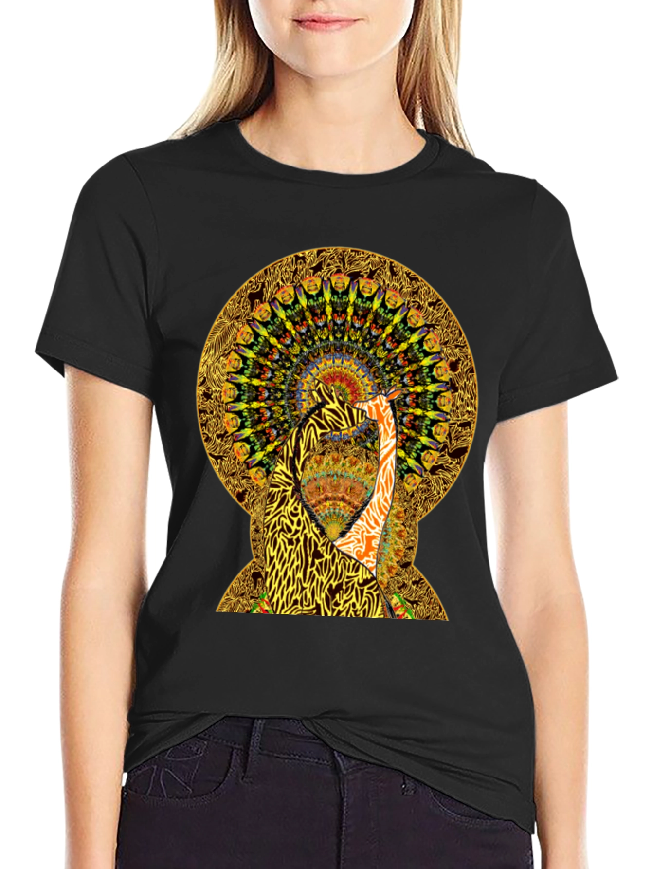 Psychedelic Giraffe Print T-Shirt