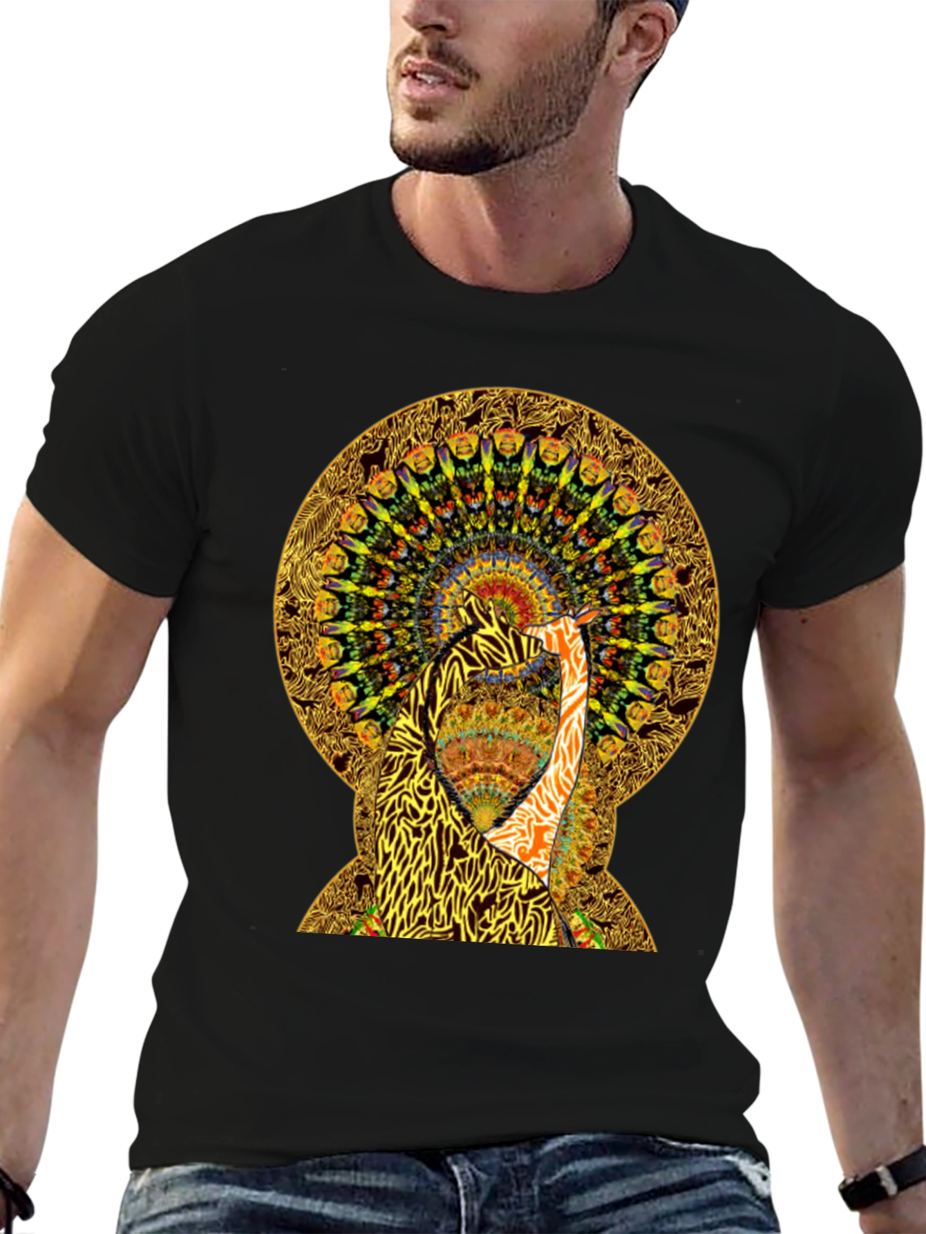 Psychedelic Giraffe Print T-Shirt
