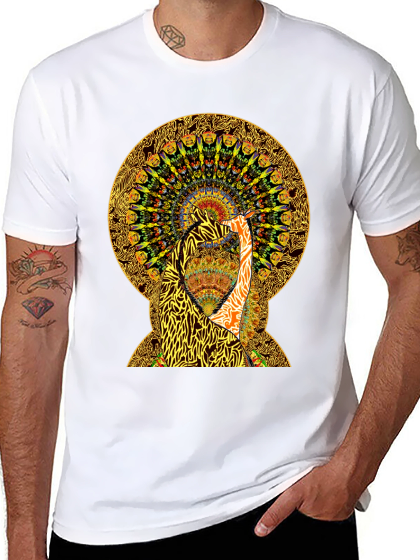 Psychedelic Giraffe Print T-Shirt