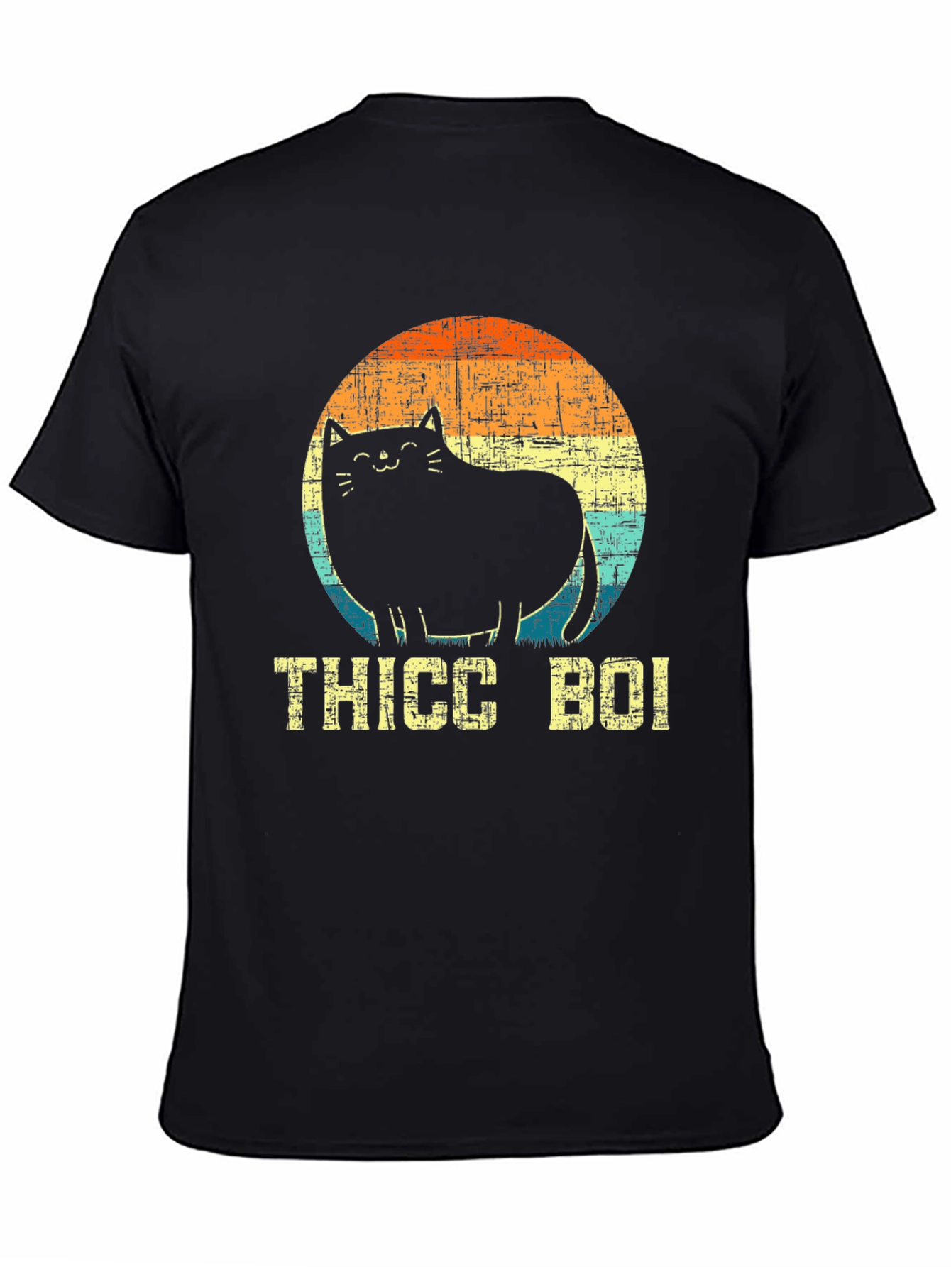 Thicc Boi Cat T-Shirt - Black Graphic Tee
