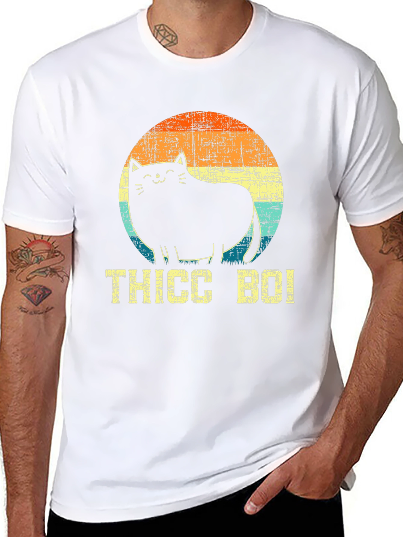 Thicc Boi Cat T-Shirt - Black Graphic Tee