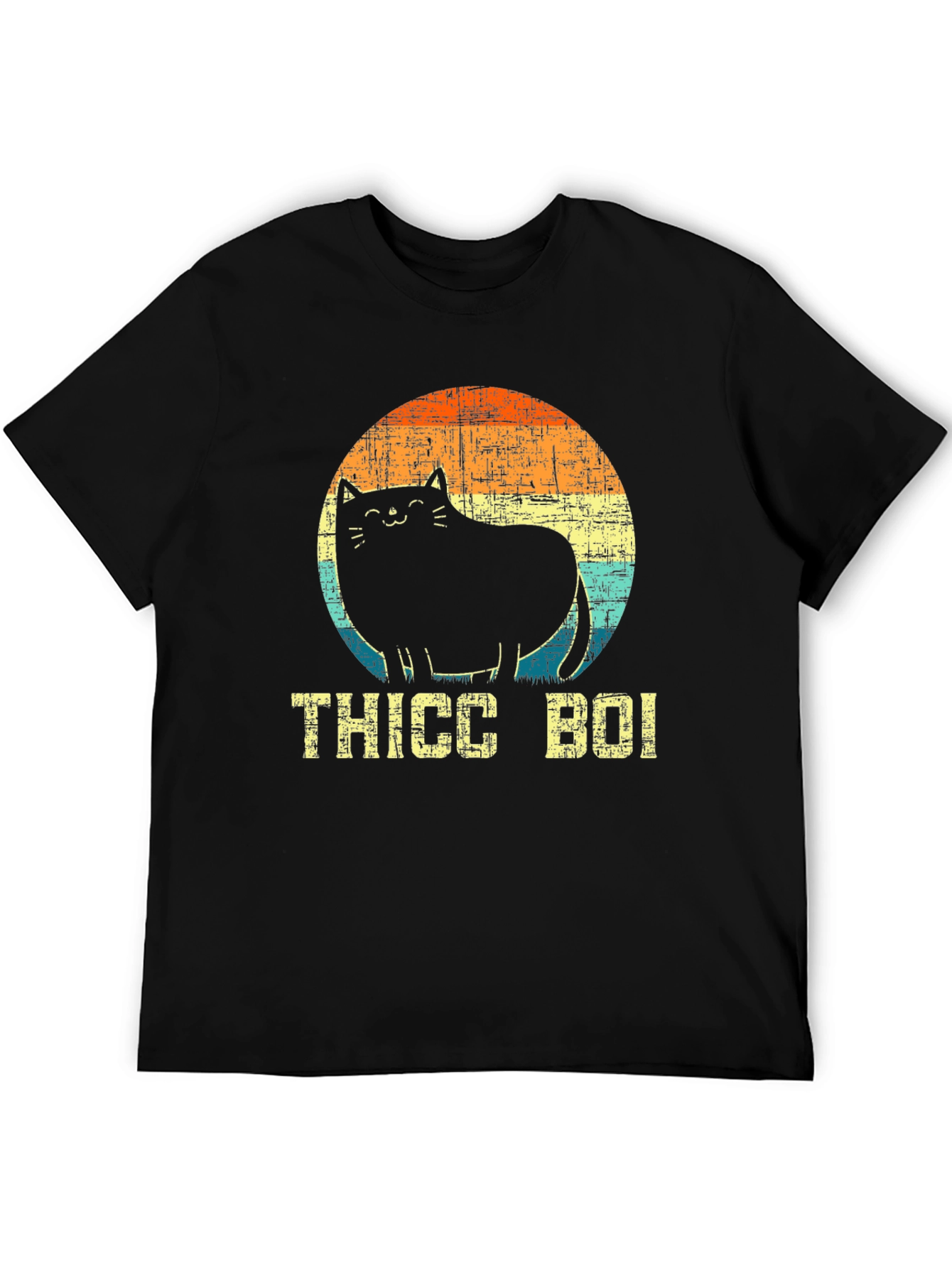 Thicc Boi Cat T-Shirt - Black Graphic Tee