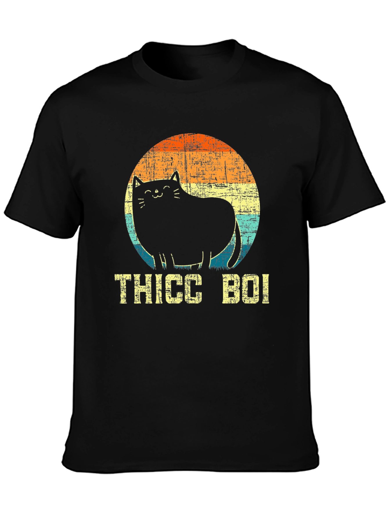 Thicc Boi Cat T-Shirt - Black Graphic Tee