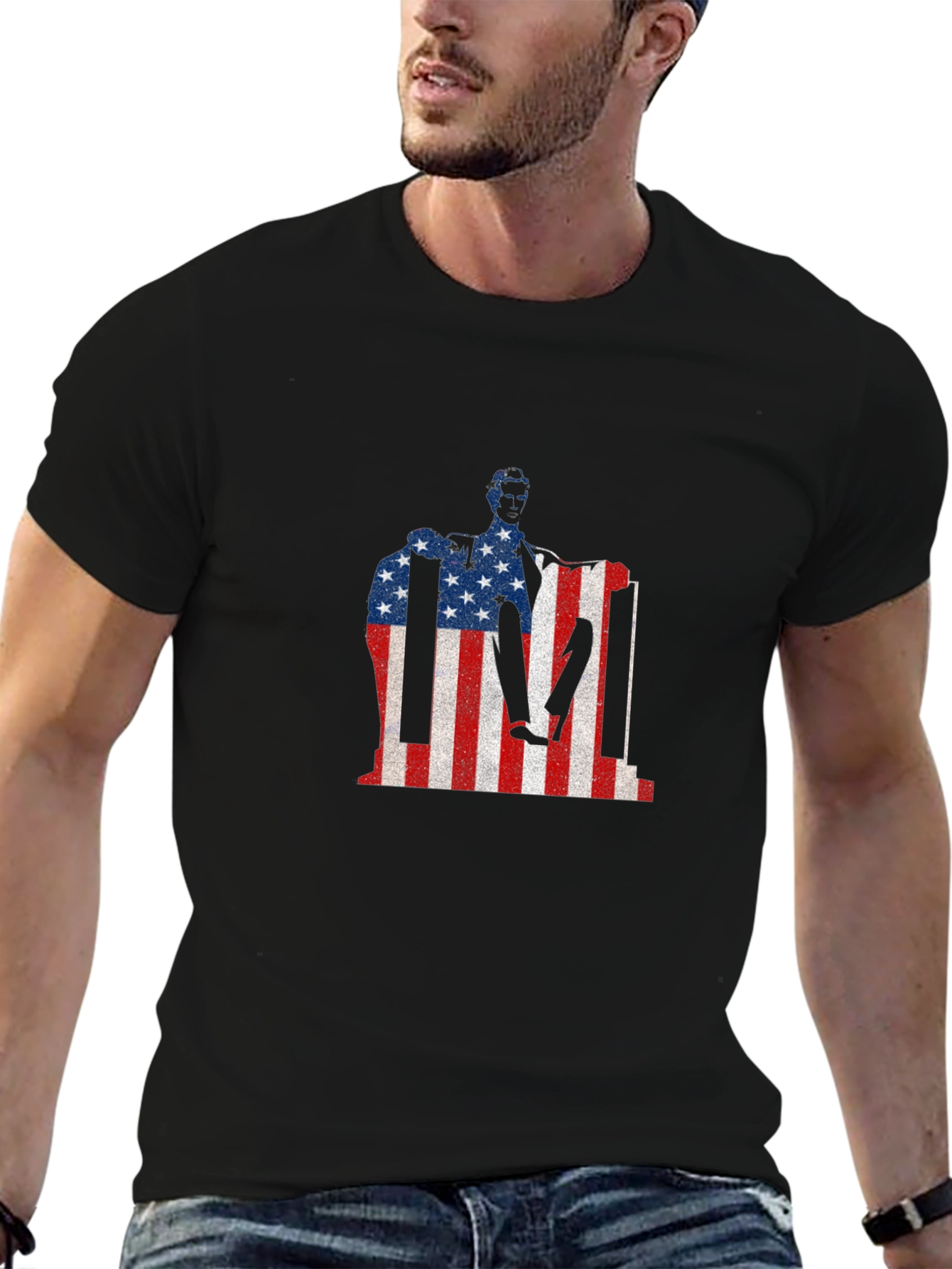 USA Flag Lincoln Memorial Patriotic T-Shirt