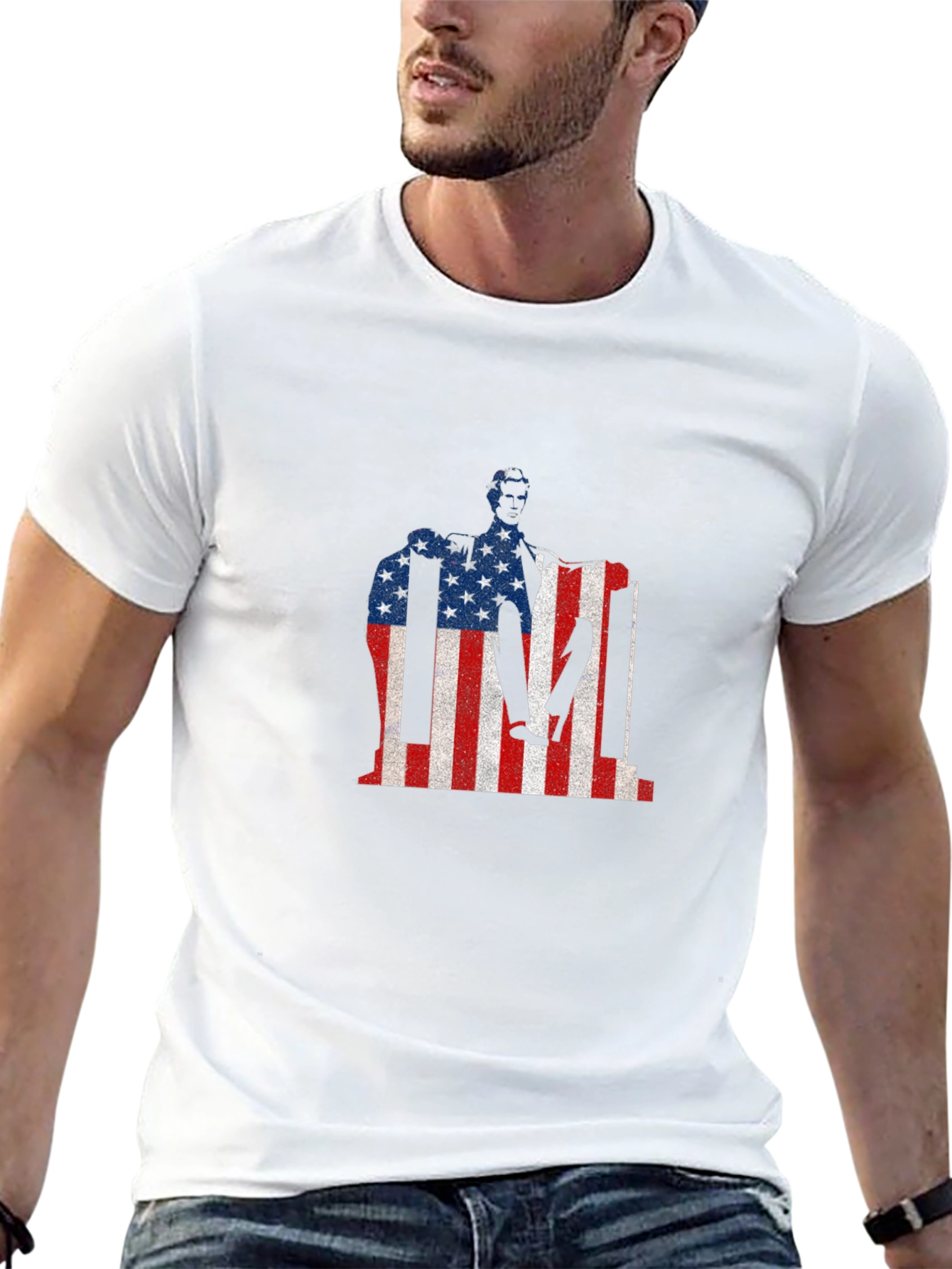 USA Flag Lincoln Memorial Patriotic T-Shirt