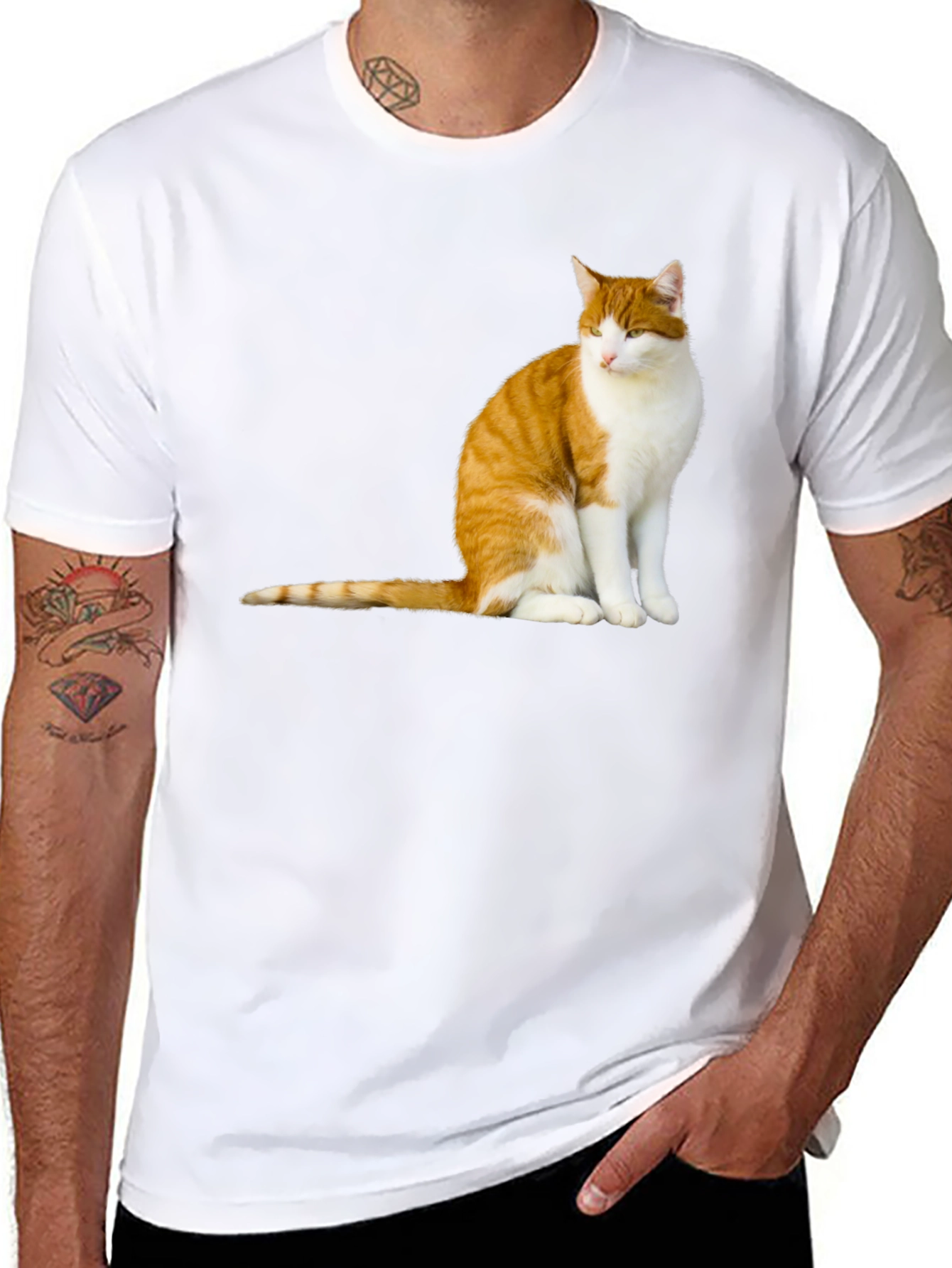 Cat Graphic T-Shirt - Mens Black Tee
