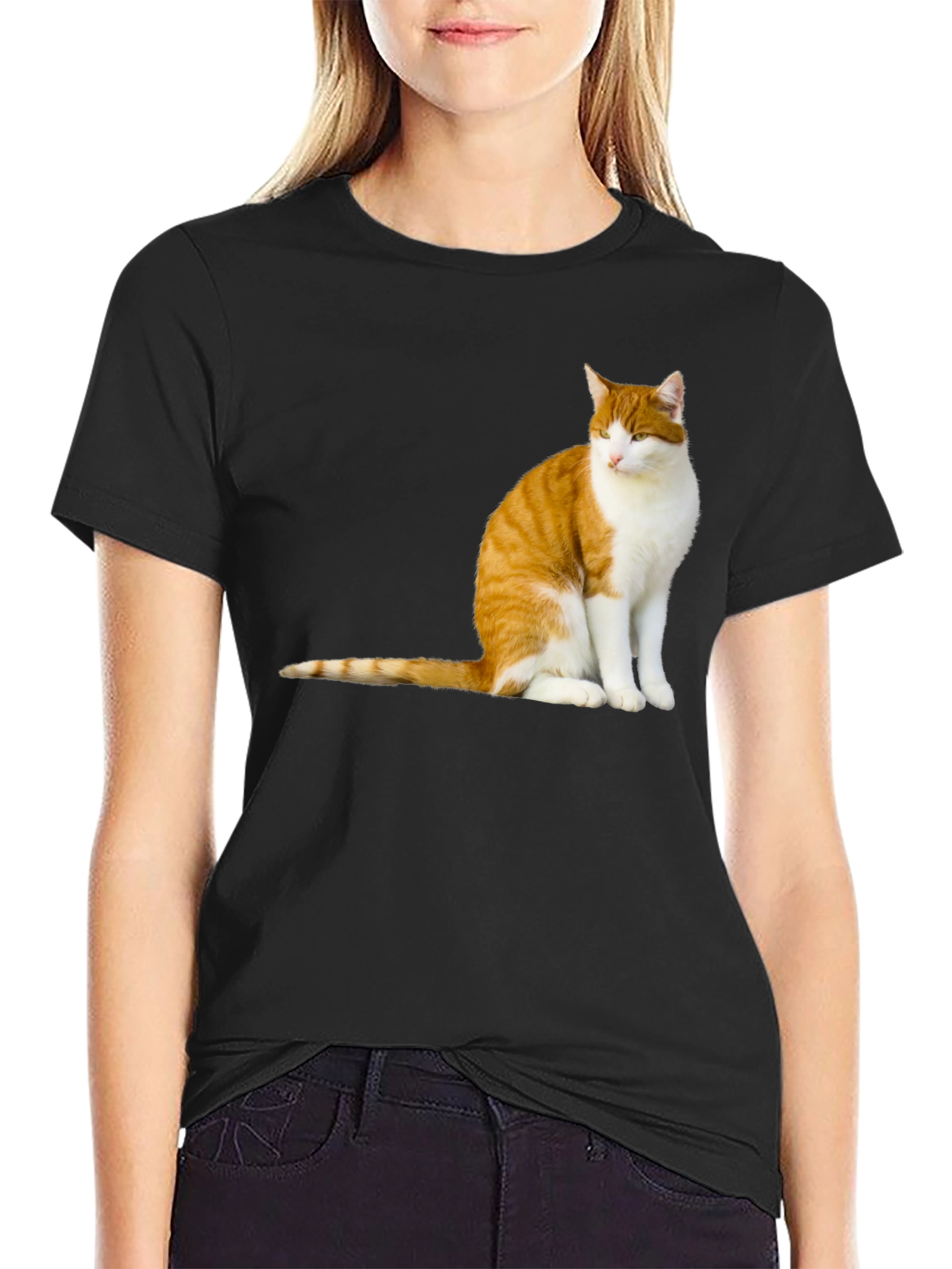 Cat Graphic T-Shirt - Mens Black Tee