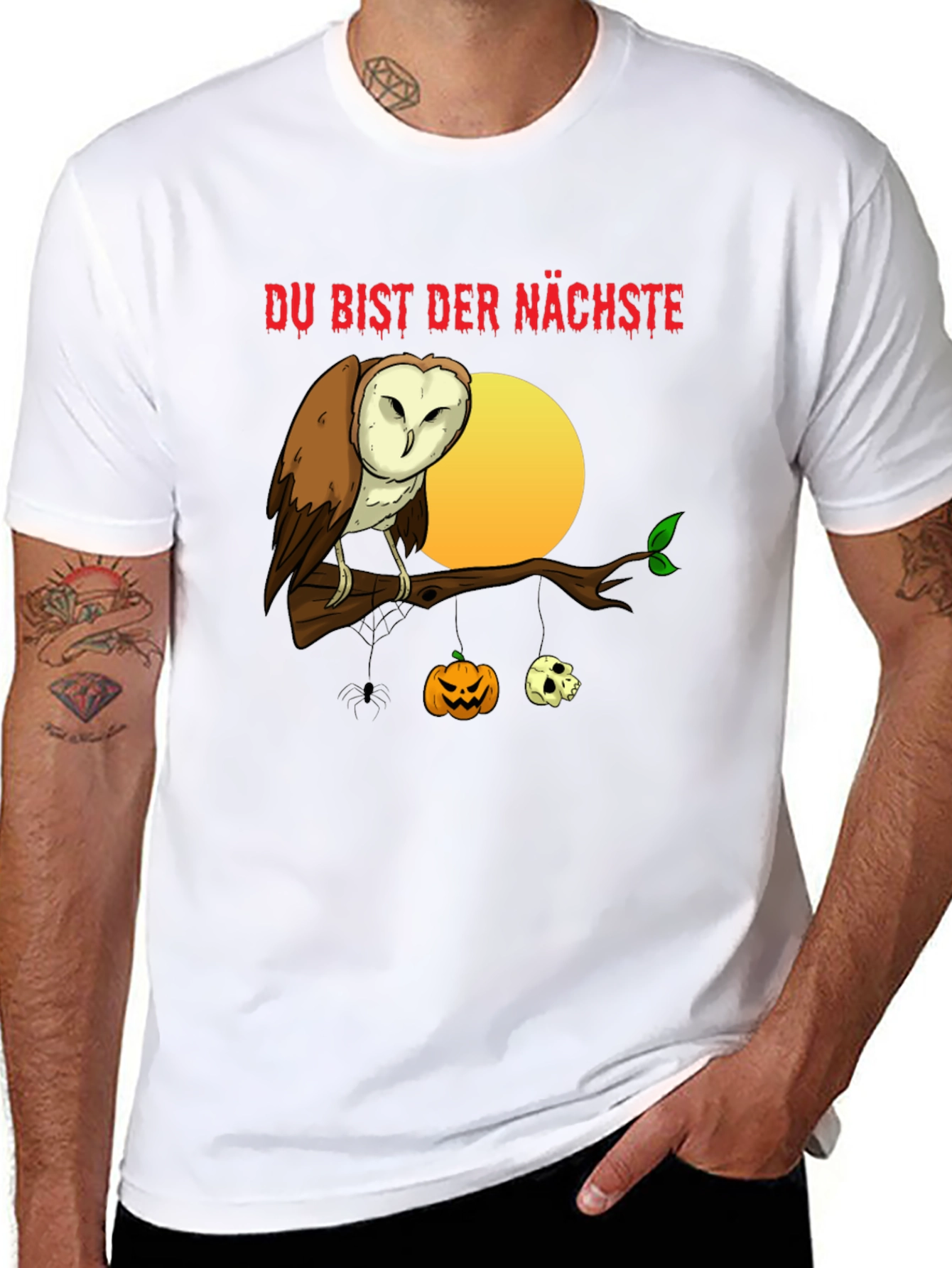 Du Bist Der Nächste Halloween Owl T-Shirt