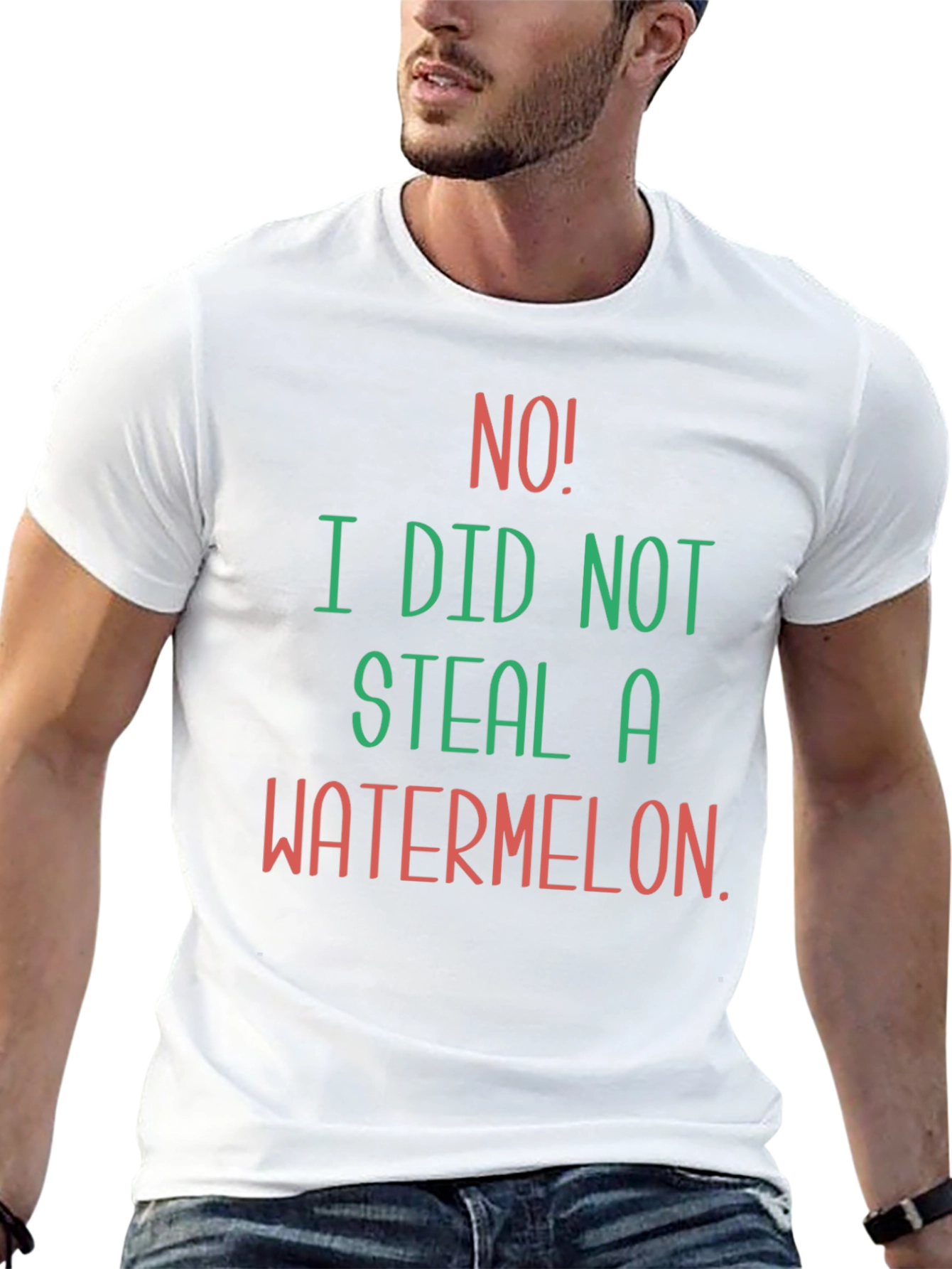 Funny No Watermelon Black T-Shirt