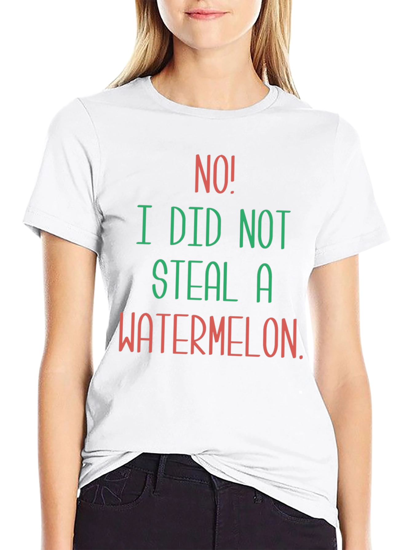 Funny No Watermelon Black T-Shirt