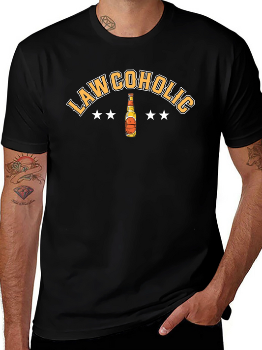 Lawcoholic Graphic Tee - Black Cotton Blend Shirt