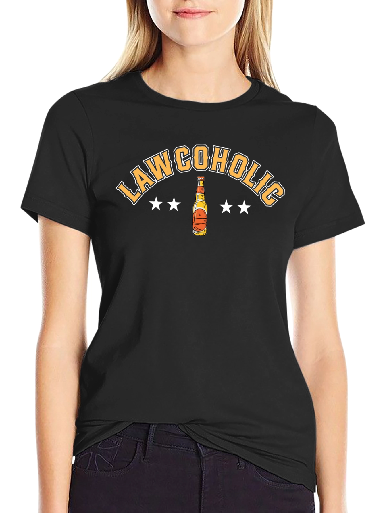 Lawcoholic Graphic Tee - Black Cotton Blend Shirt