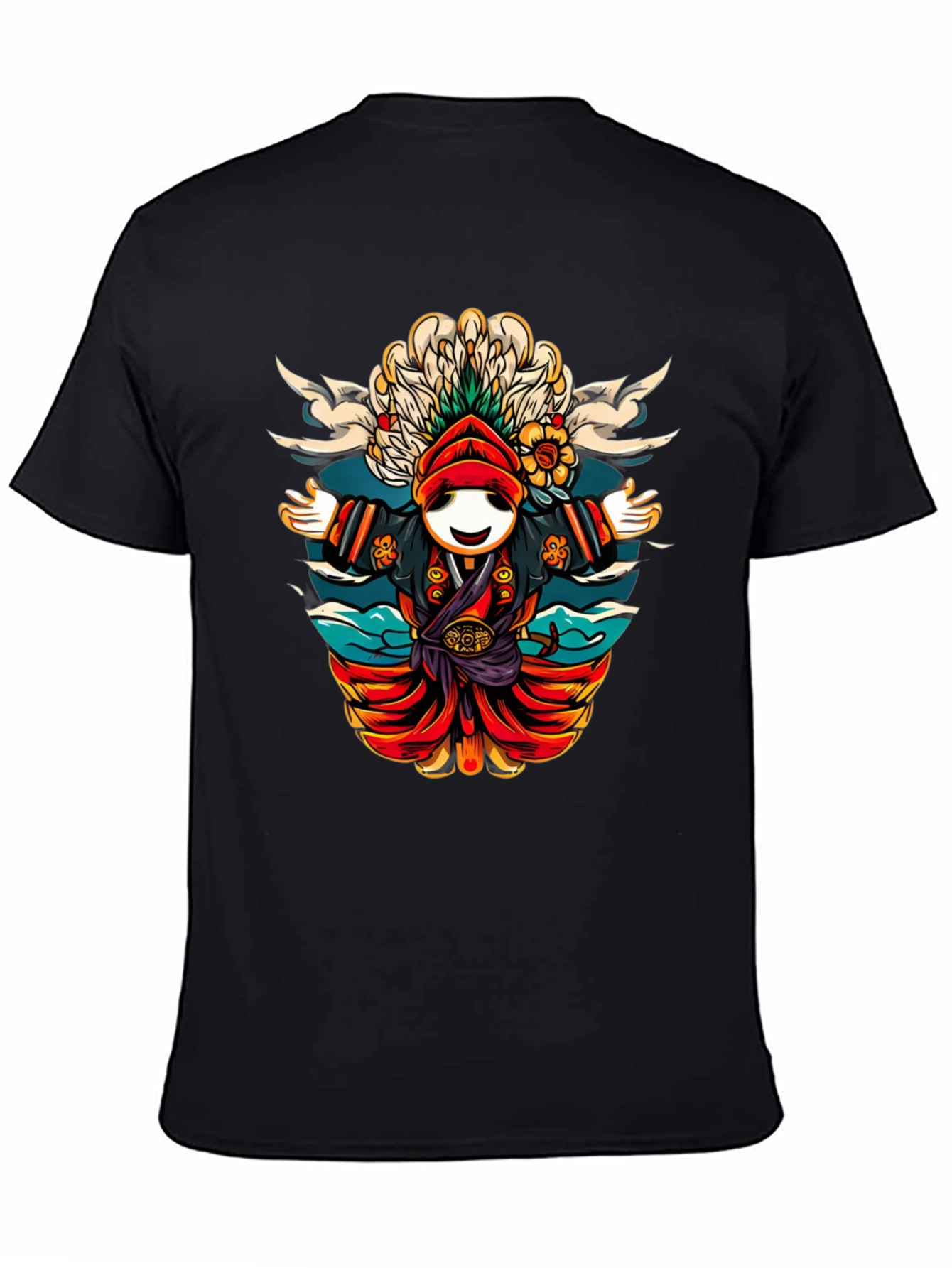 Whimsical Cartoon Character T-Shirt - Black