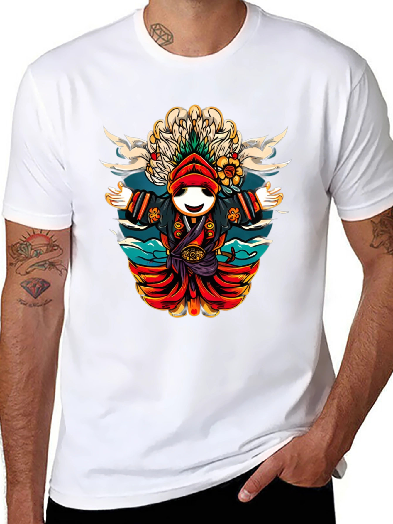Whimsical Cartoon Character T-Shirt - Black